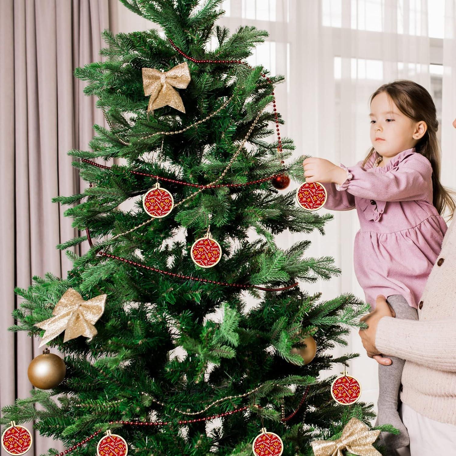 Jetec 20 Piezas Aros de Bordado de Madera 5 cm Ajustables