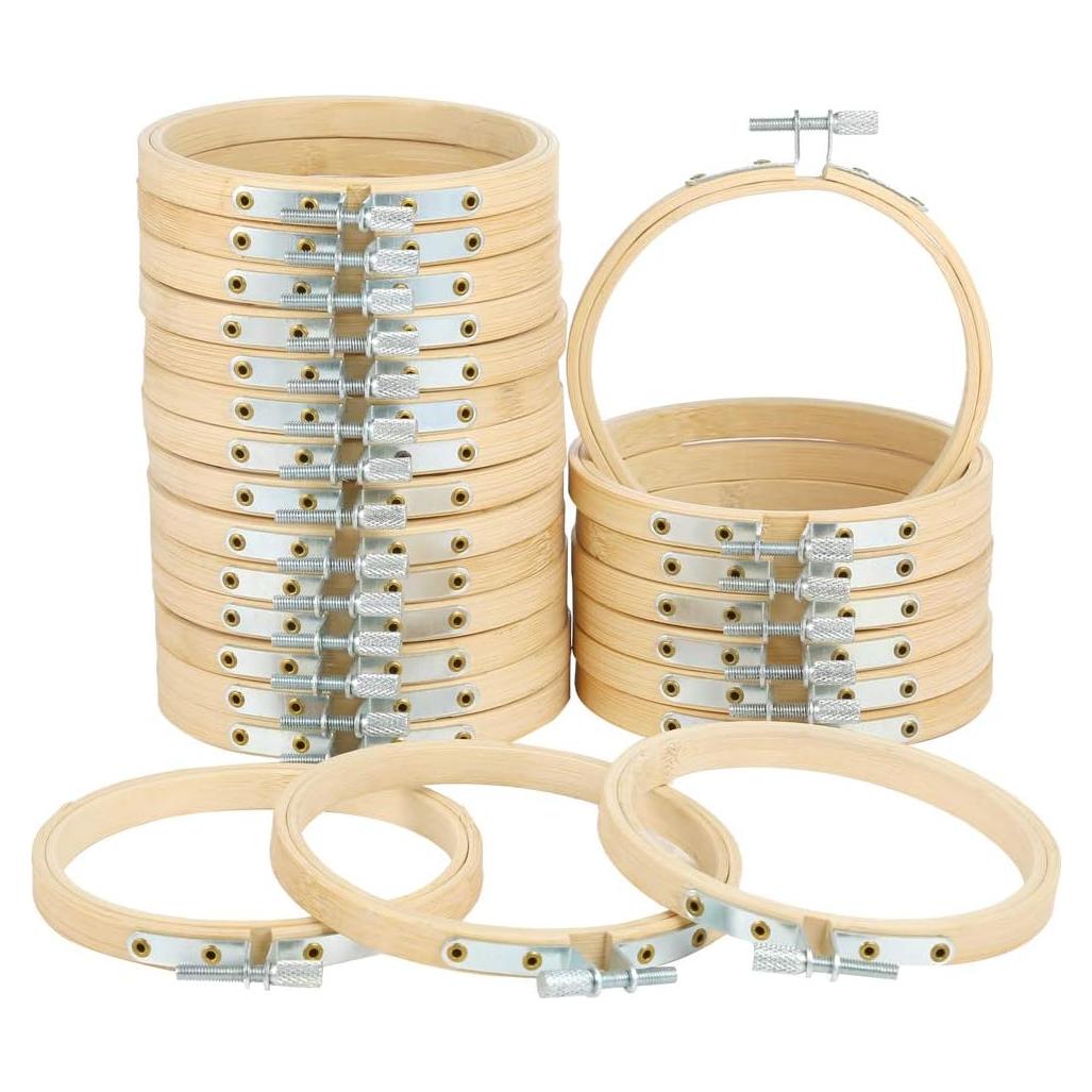 Caydo 24 Aros de Bordado 10 cm para Manualidades y Decoración