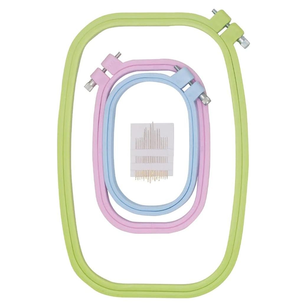 Aros de Bordado Plástico ABS LAMXD - 3 Tamaños y 16 Agujas