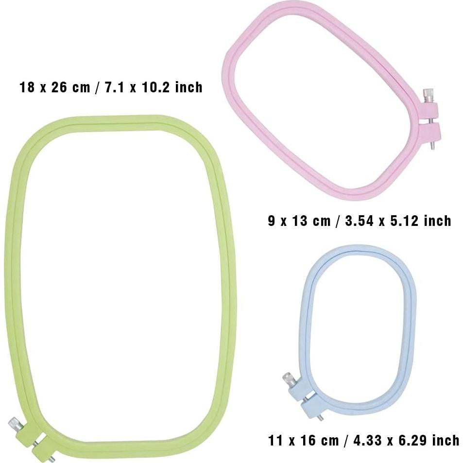 Aros de Bordado Plástico ABS LAMXD - 3 Tamaños y 16 Agujas