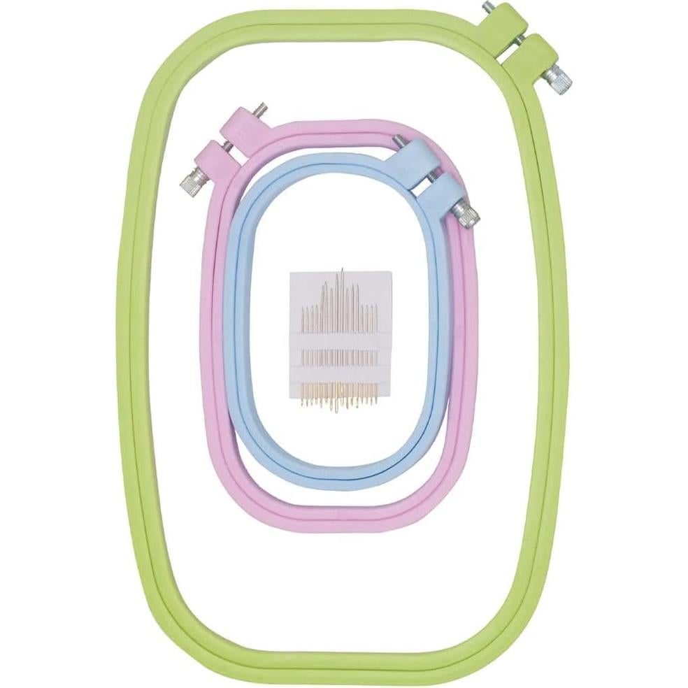 Aros de Bordado Plástico ABS LAMXD - 3 Tamaños y 16 Agujas