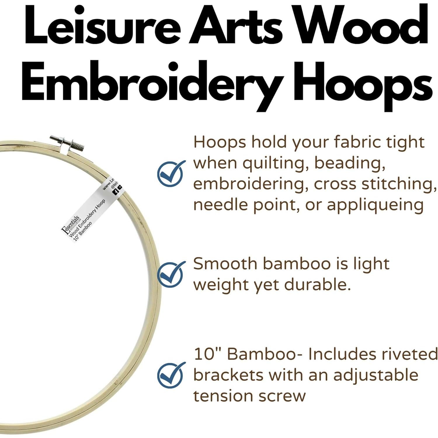 Aro de Bordado de Madera 10" Esenciales de Artes de Ocio