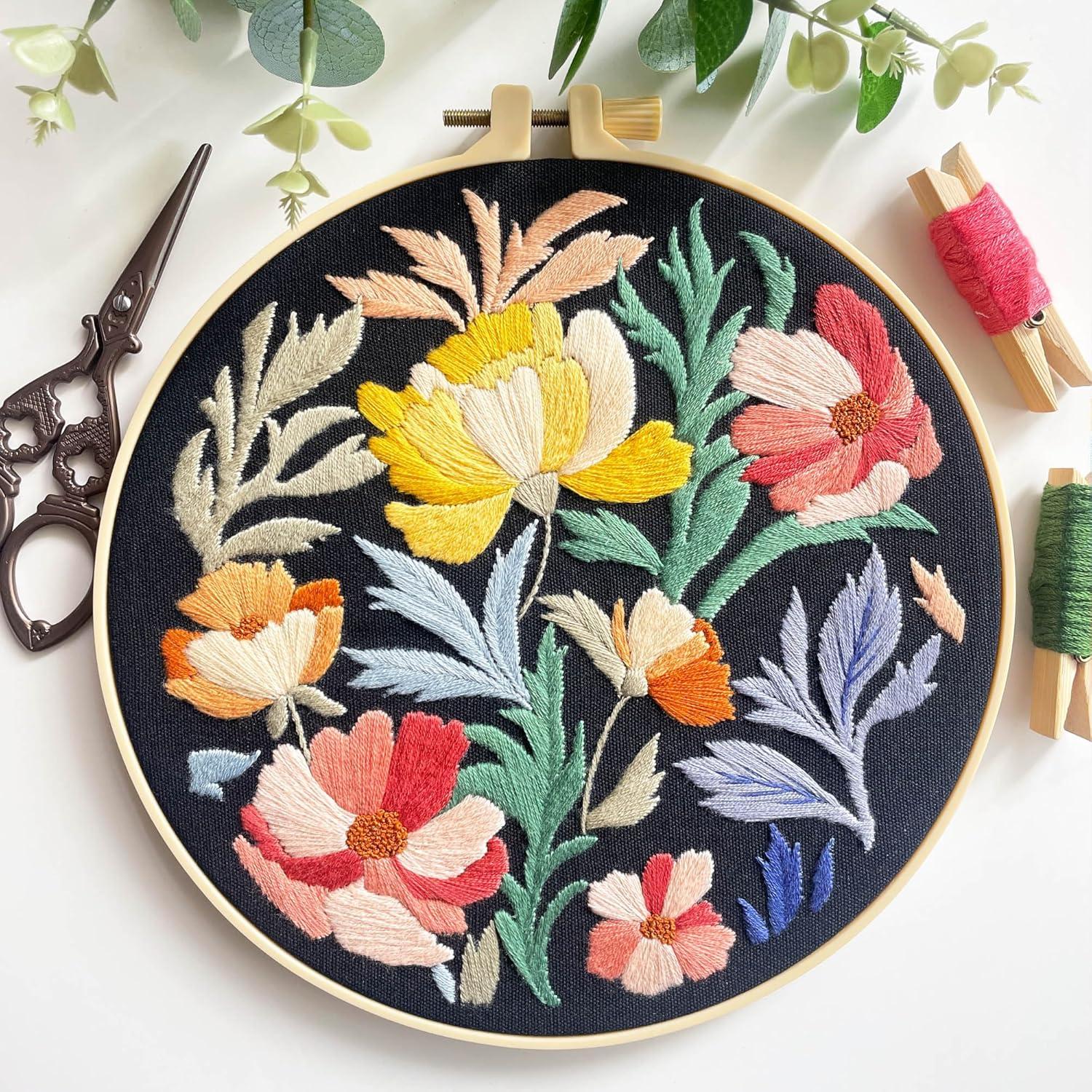 Kit de Bordado Myfelicity - 3 Aros Decorativos Flores