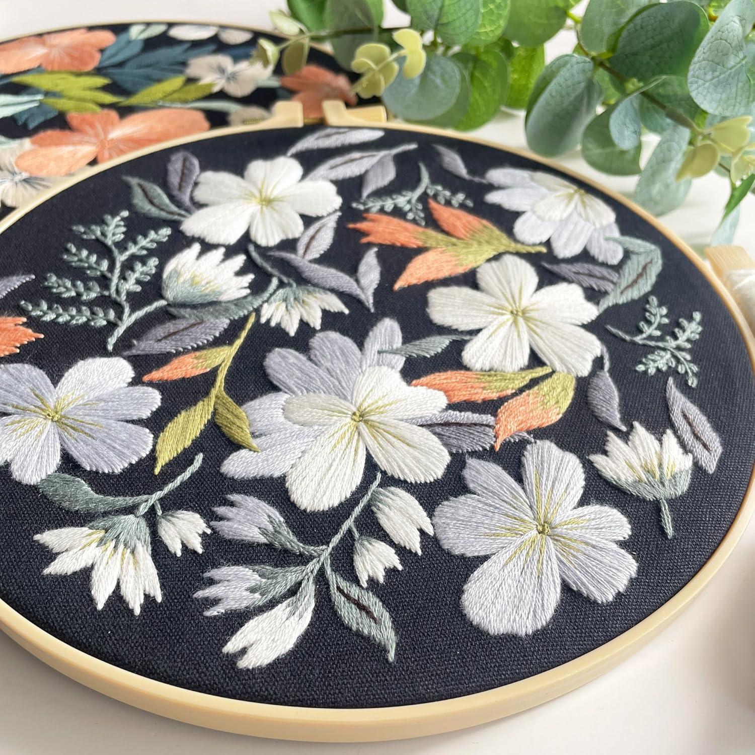 Kit de Bordado Myfelicity - 3 Aros Decorativos Flores