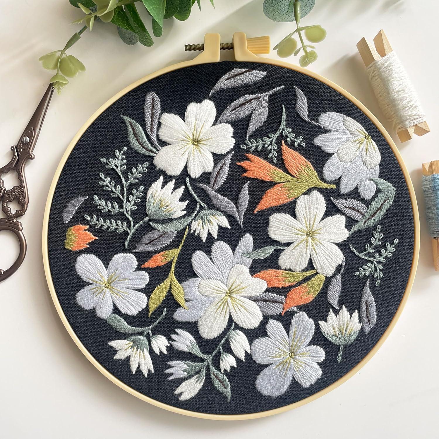 Kit de Bordado Myfelicity - 3 Aros Decorativos Flores