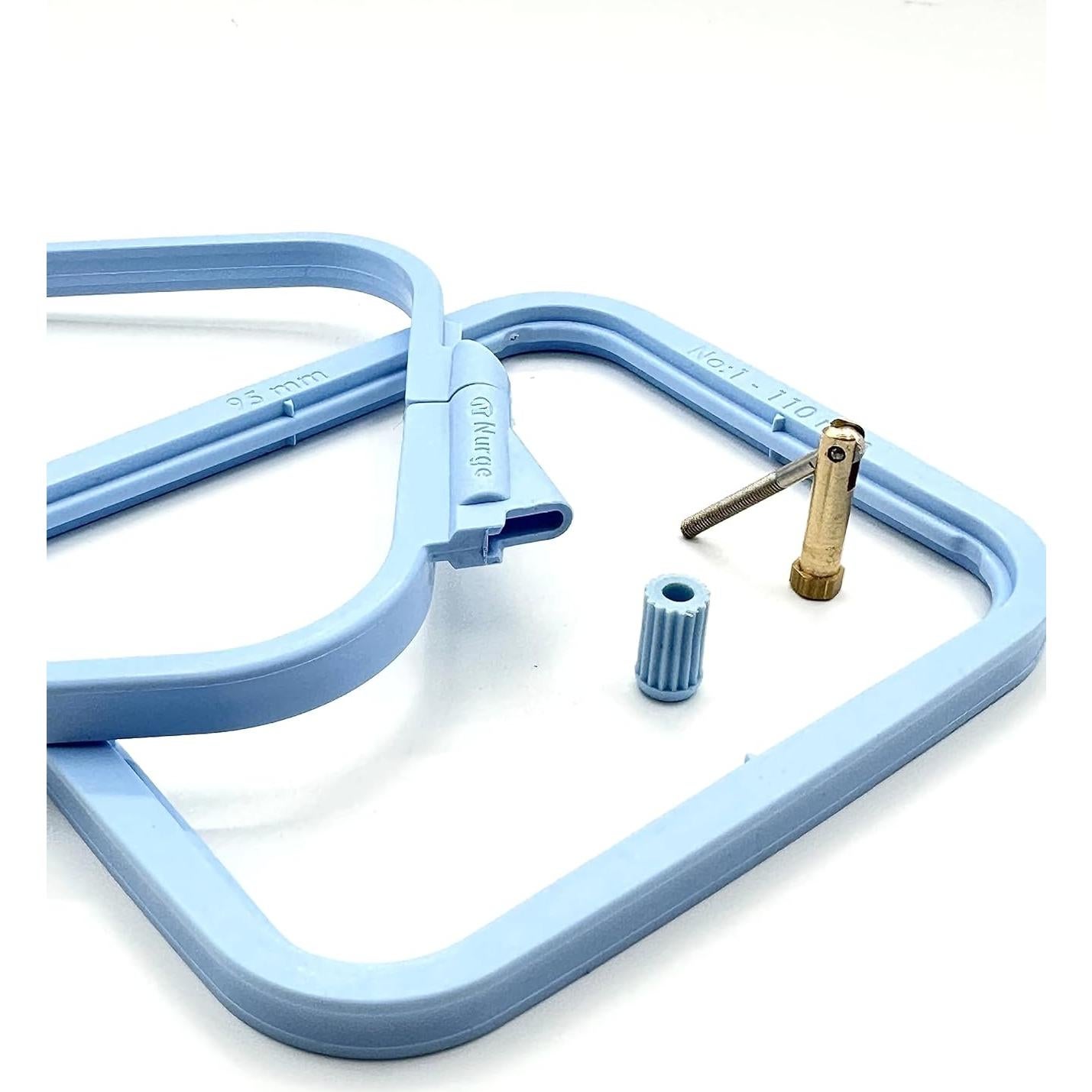 Aro de Bordado Cuadrado Grande Nurge Azul 25x28cm