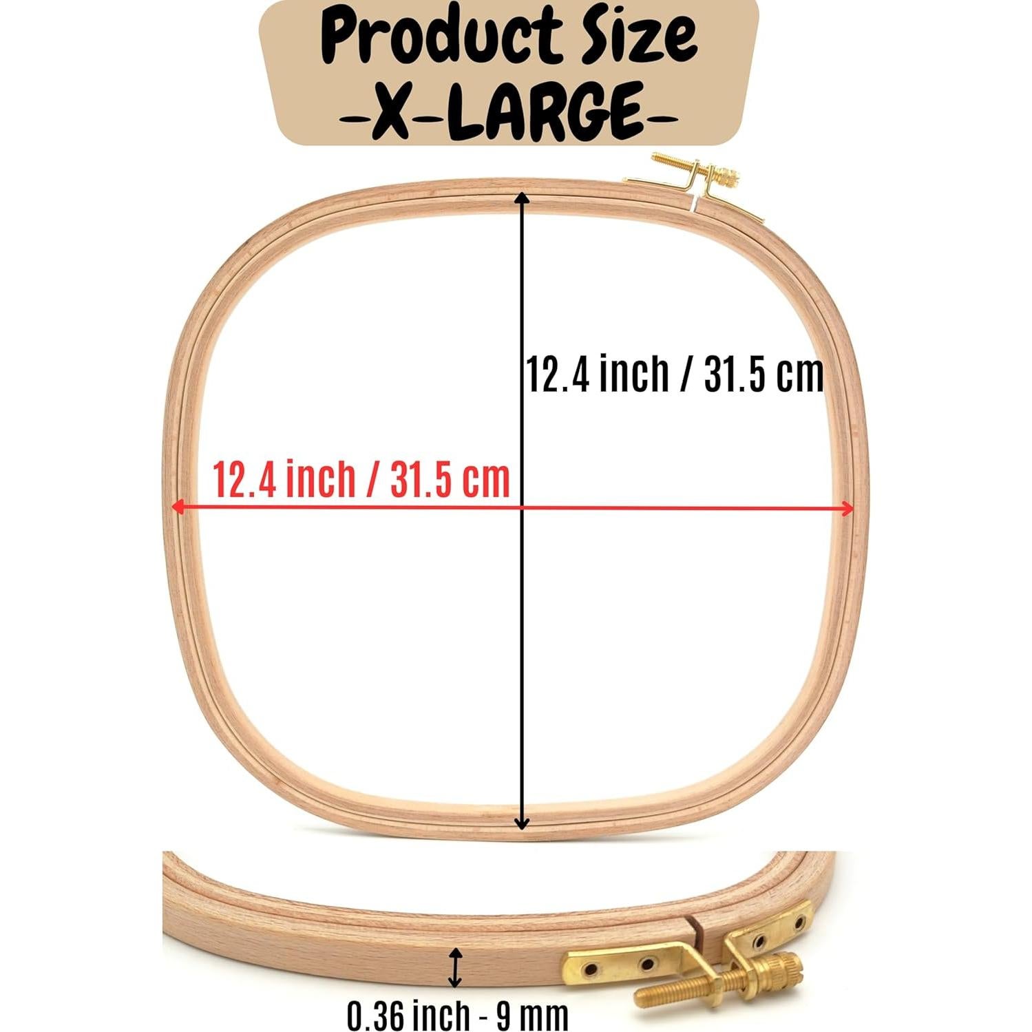 Aro de Bordado Cuadrado Maker Susan X-Large 31.5 cm Madera