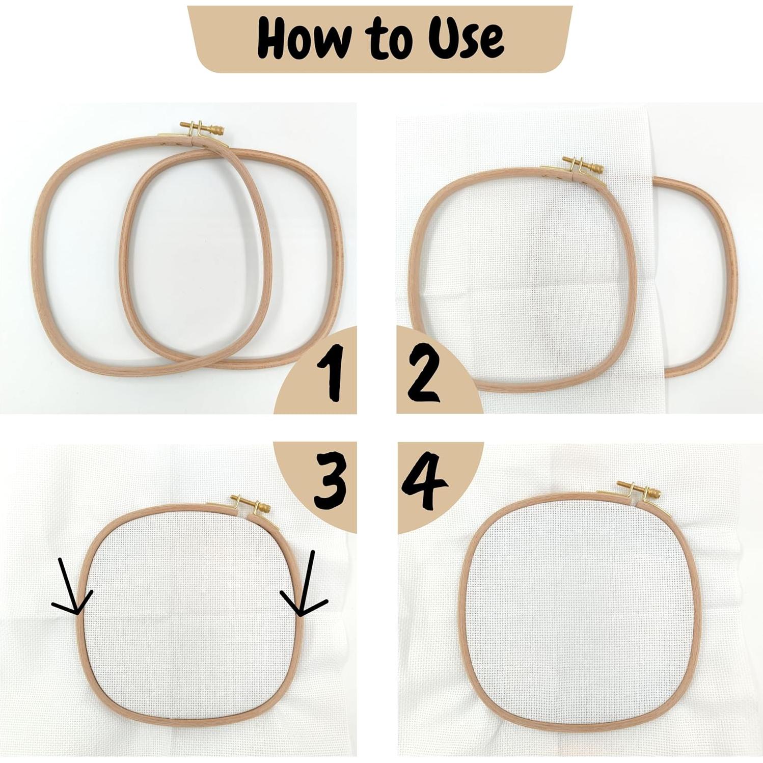 Aro de Bordado Cuadrado Maker Susan X-Large 31.5 cm Madera