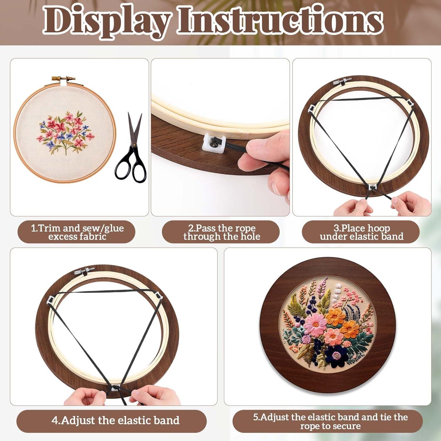 RattanView 12 Pcs Marcos de Bordado Madera 6 Pulgadas