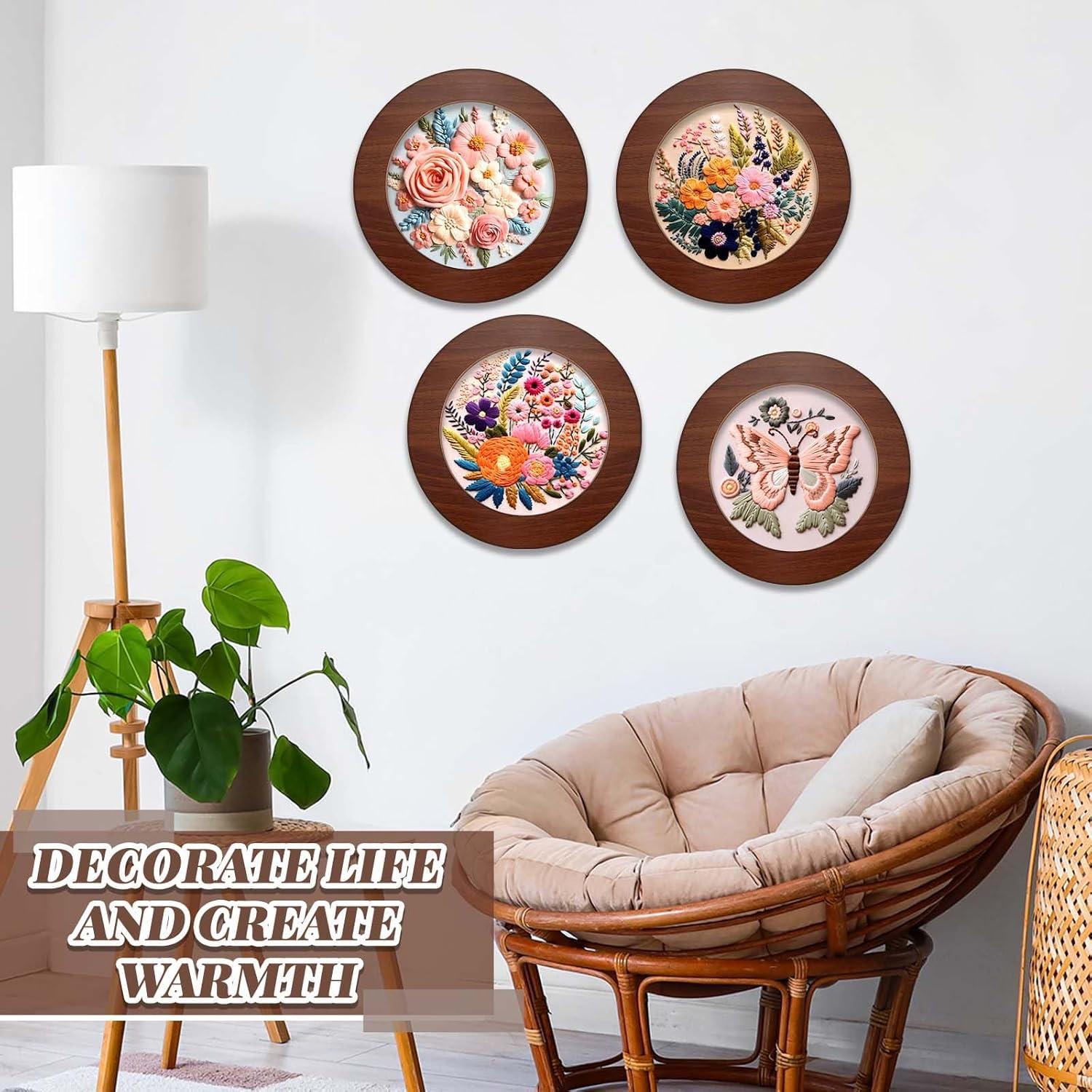 RattanView 12 Pcs Marcos de Bordado Madera 6 Pulgadas