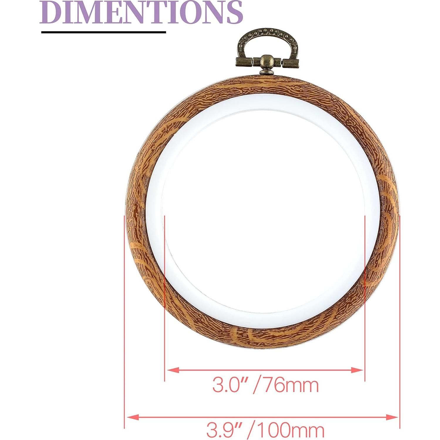 Juego de 3 Aros de Bordado 10 cm Piutouyar Imitación Madera