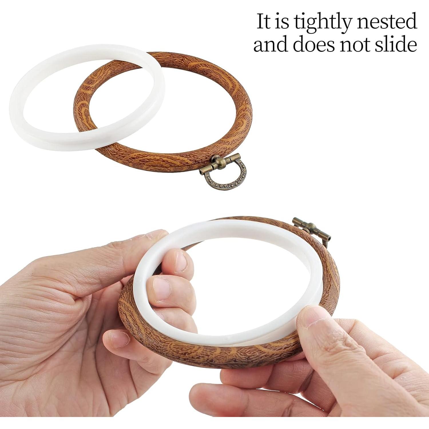 Juego de 3 Aros de Bordado 10 cm Piutouyar Imitación Madera