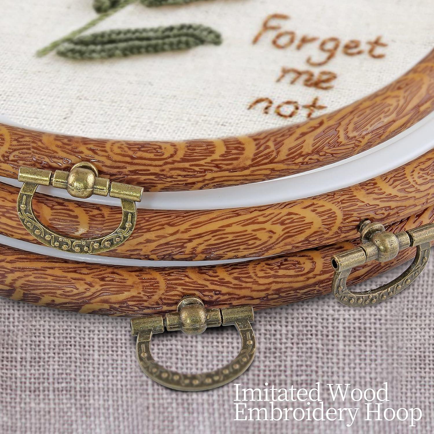 Juego de 3 Aros de Bordado 10 cm Piutouyar Imitación Madera