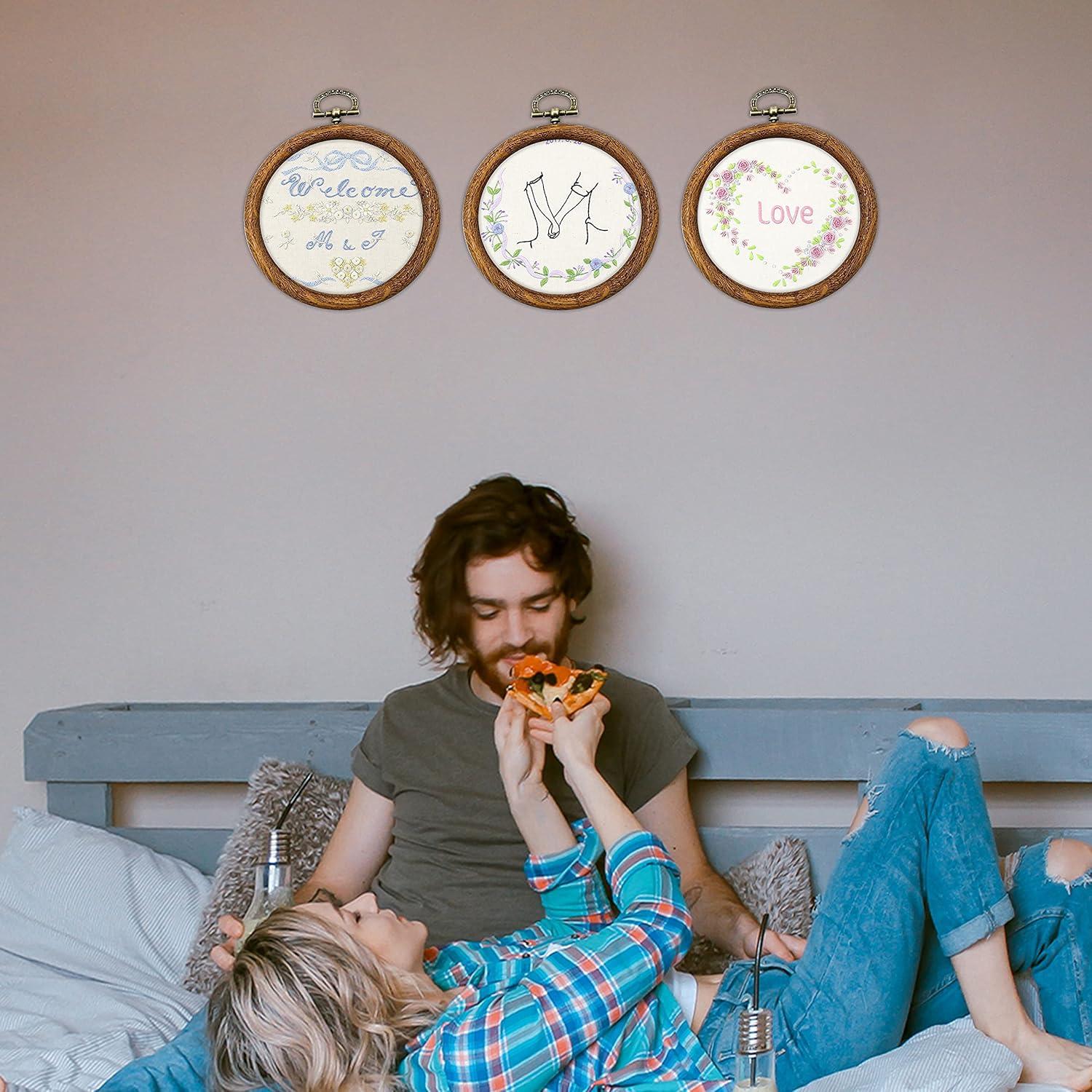 Aros de Bordado Redondos Guofa 20cm 2Pcs Decorativos