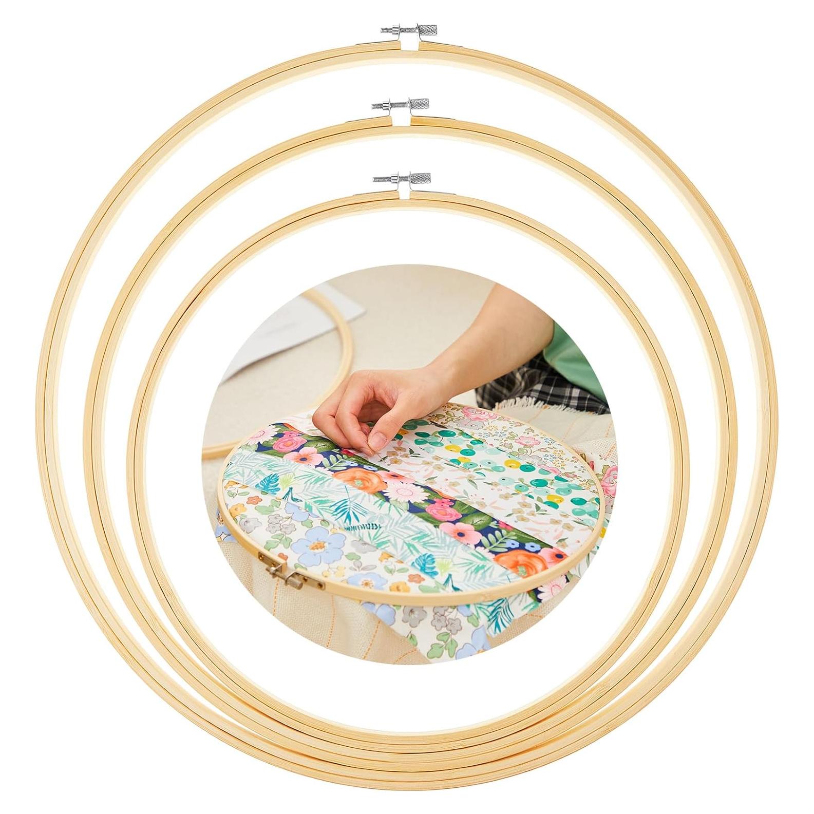 Set de Aros de Bordado de Madera CroBlissful 3 Pcs 30.5/35.6/40.6 cm