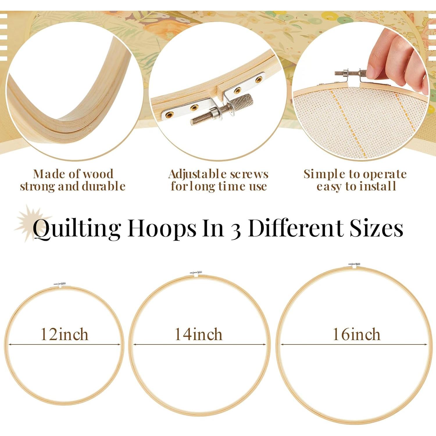 Set de Aros de Bordado de Madera CroBlissful 3 Pcs 30.5/35.6/40.6 cm