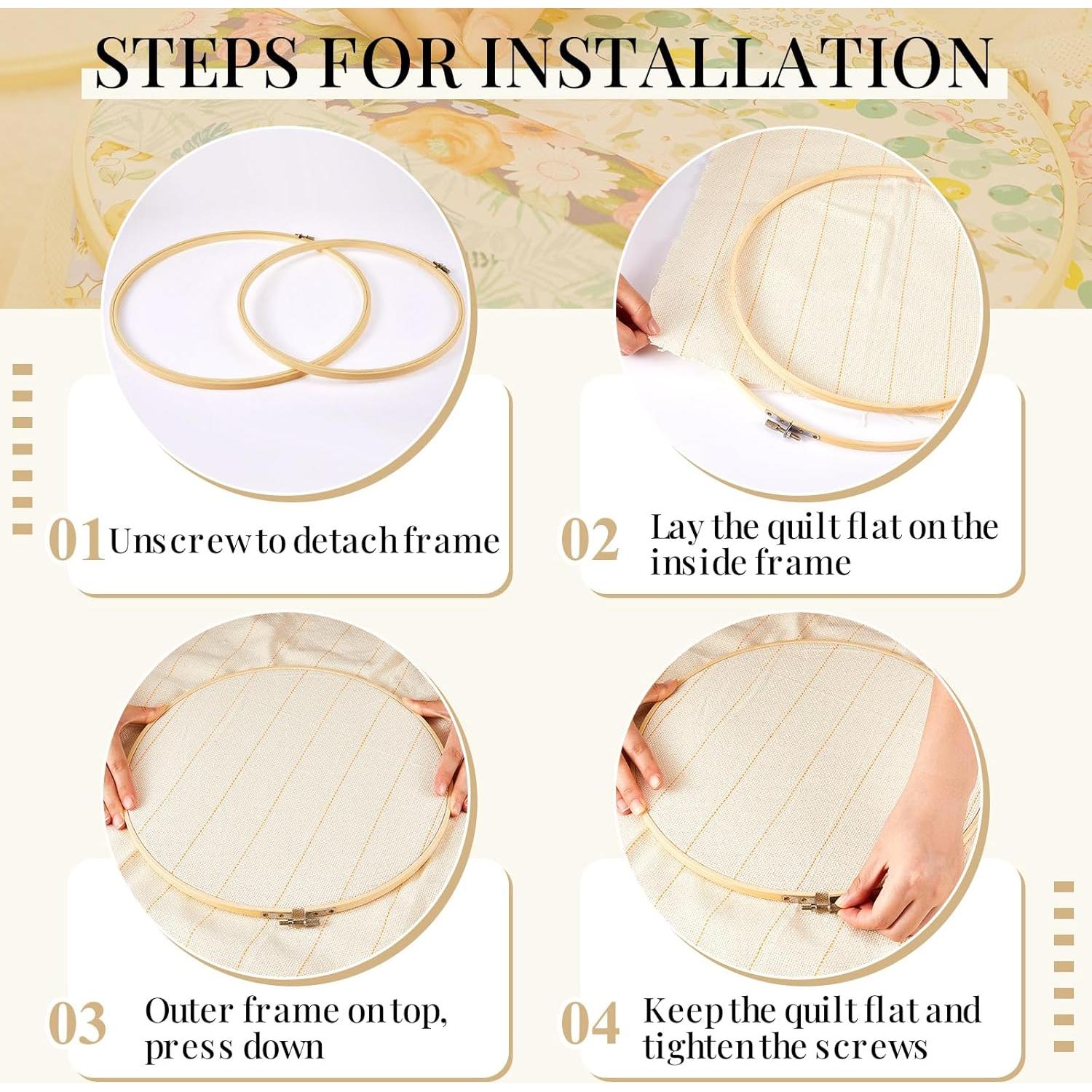 Set de Aros de Bordado de Madera CroBlissful 3 Pcs 30.5/35.6/40.6 cm