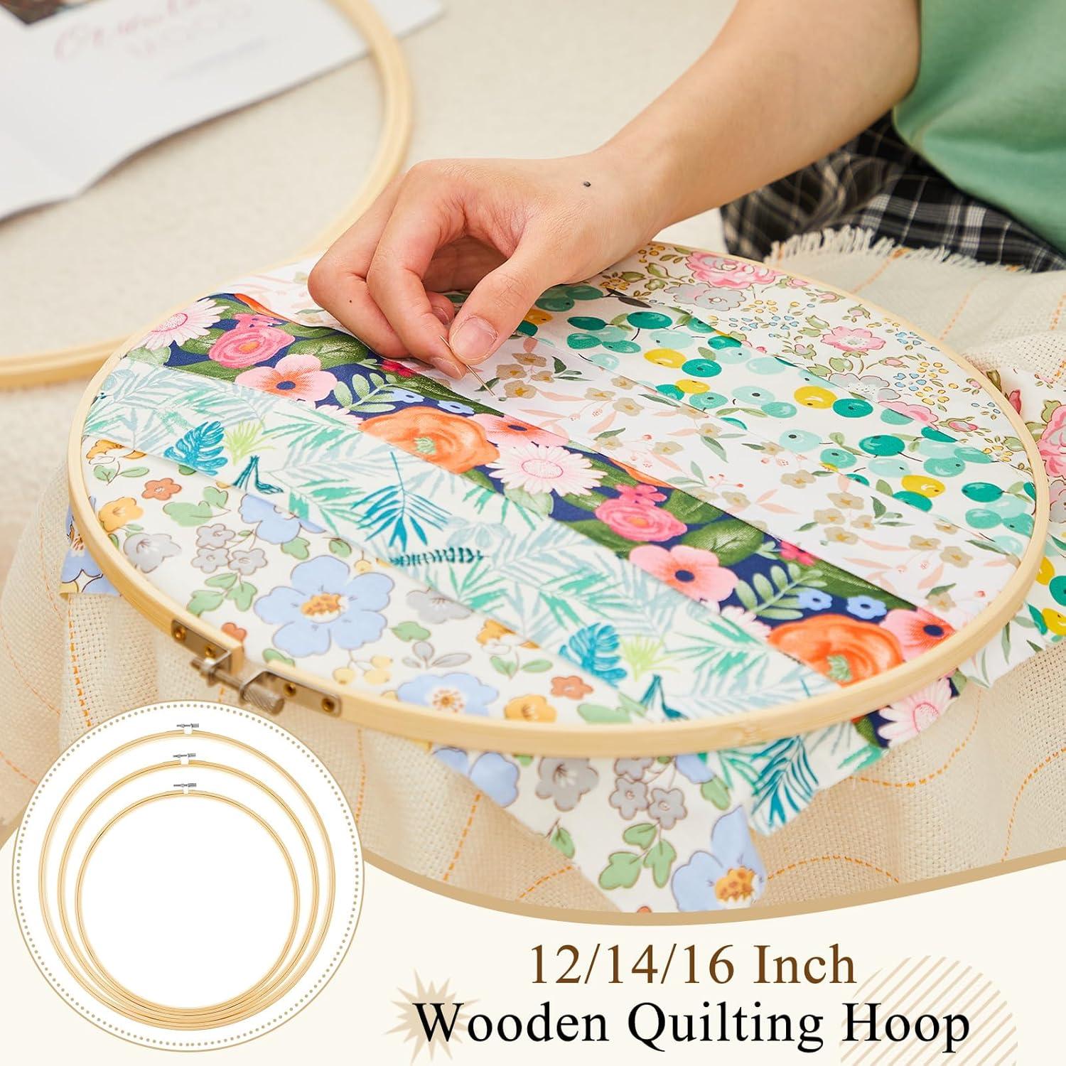 Set de Aros de Bordado de Madera CroBlissful 3 Pcs 30.5/35.6/40.6 cm