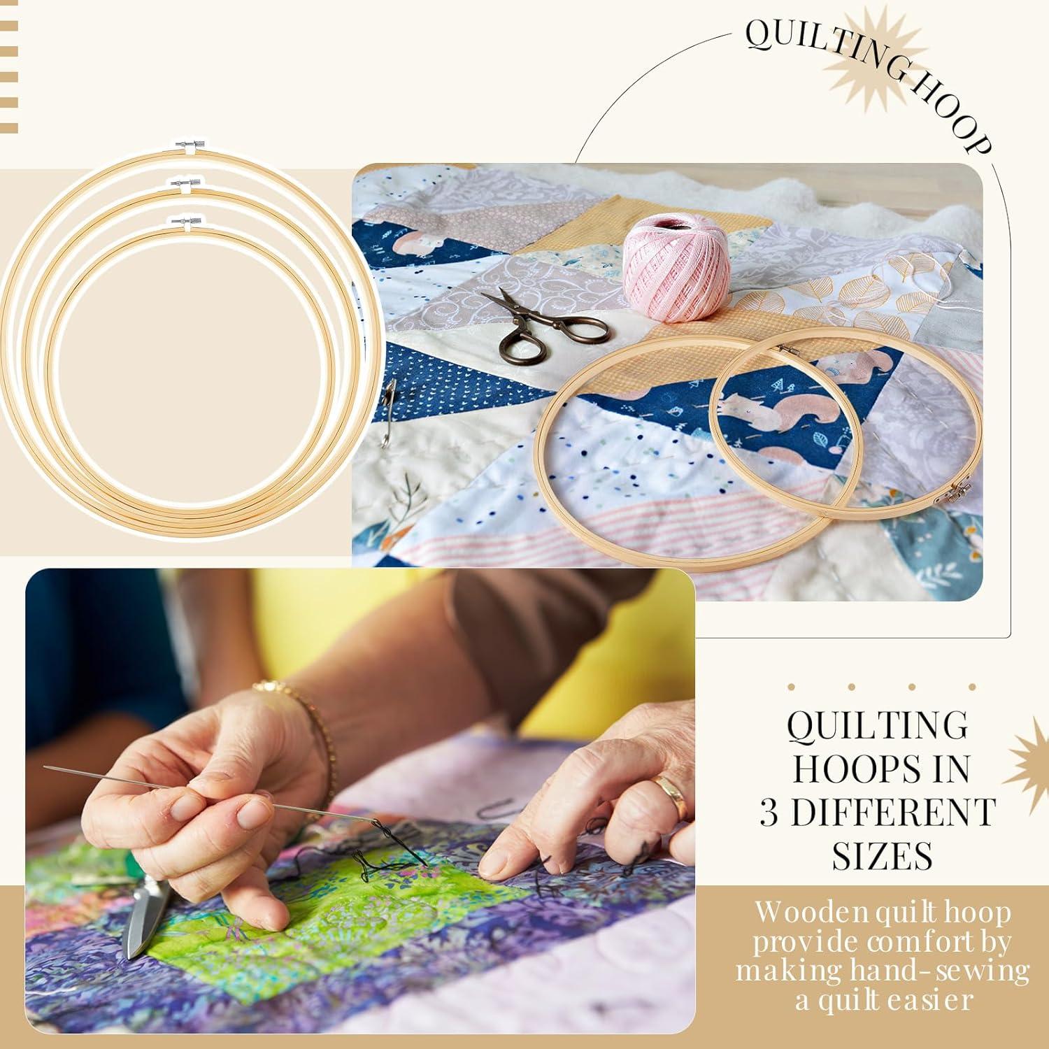 Set de Aros de Bordado de Madera CroBlissful 3 Pcs 30.5/35.6/40.6 cm