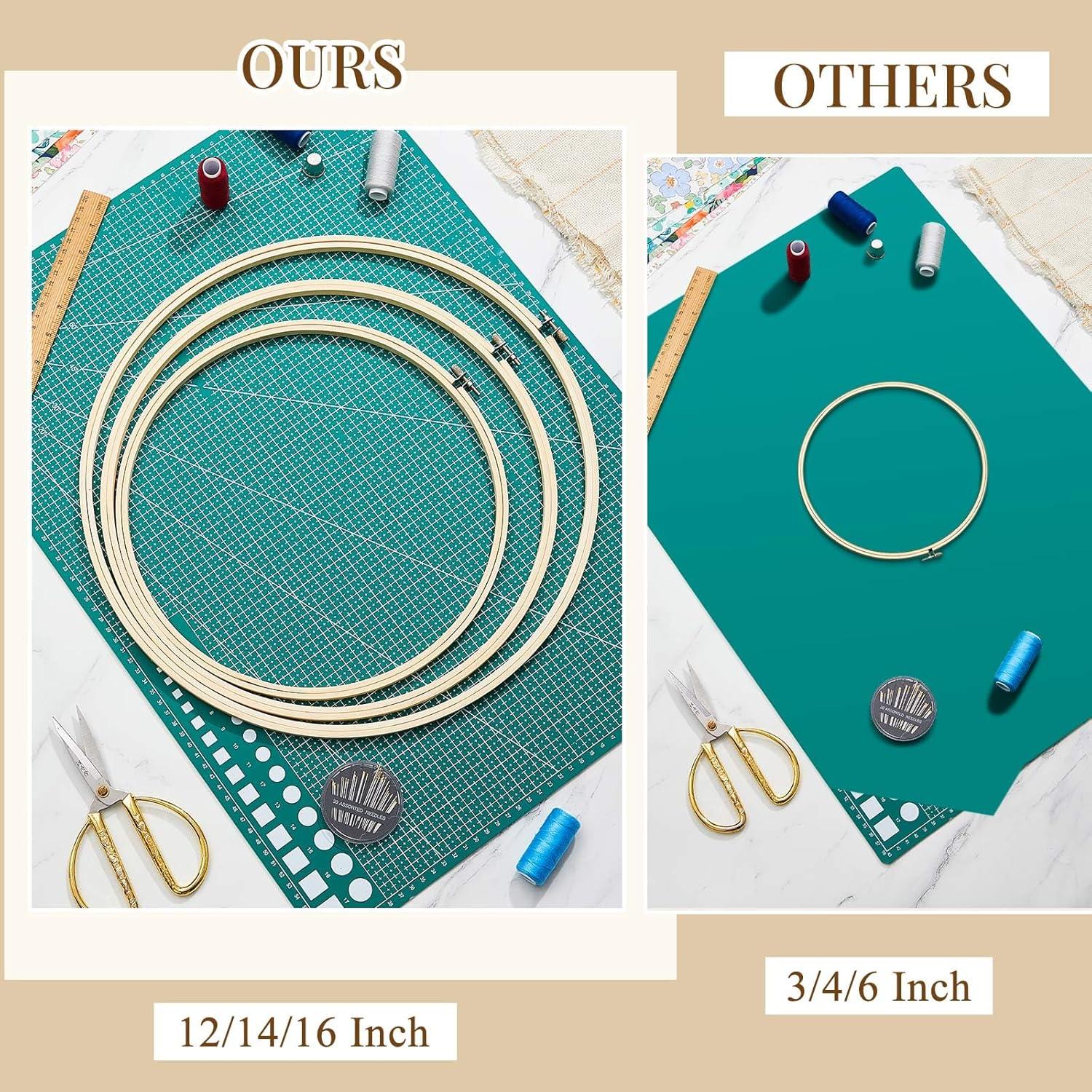 Set de Aros de Bordado de Madera CroBlissful 3 Pcs 30.5/35.6/40.6 cm