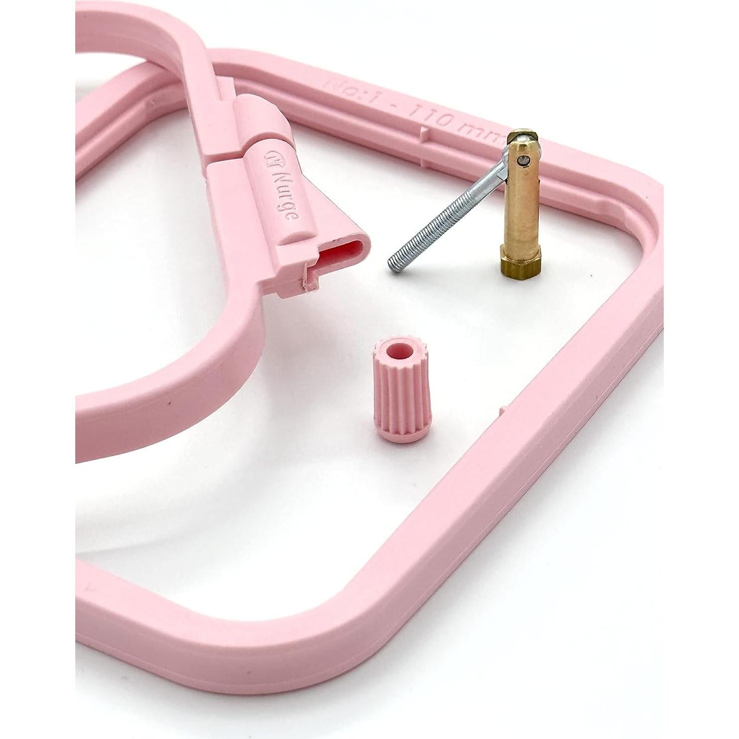 Juego de 4 Aros de Bordado Rectangulares Nurge Rosa 14.5-25 cm