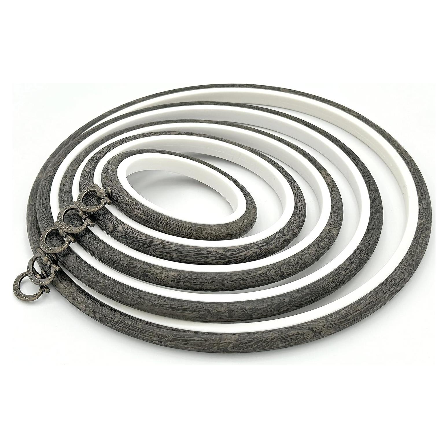 Conjunto de Aros de Bordado Nurge 5 Piezas Imitación Madera