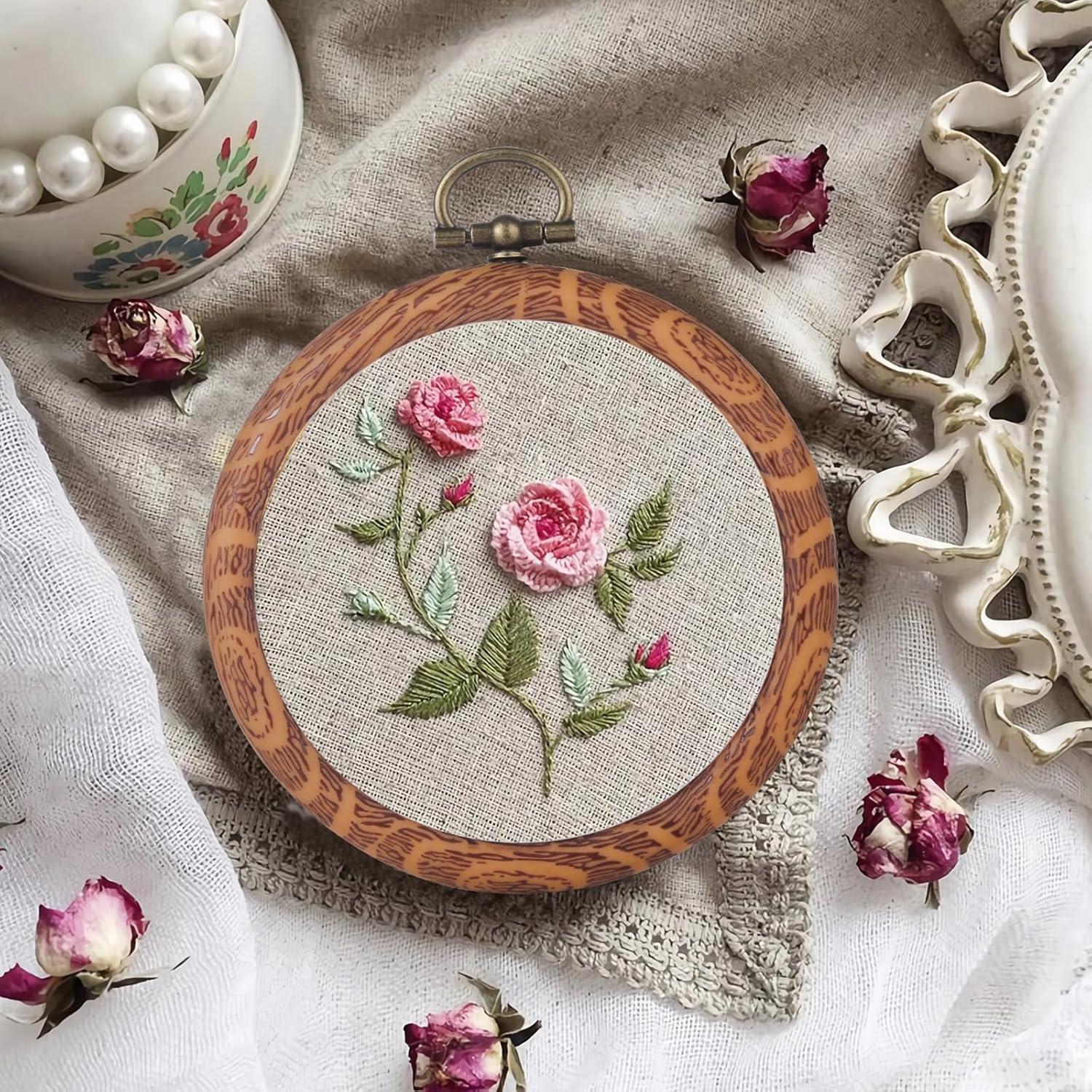 Juego de 15 Aros de Bordado de Madera 7.62cm Zuaooz