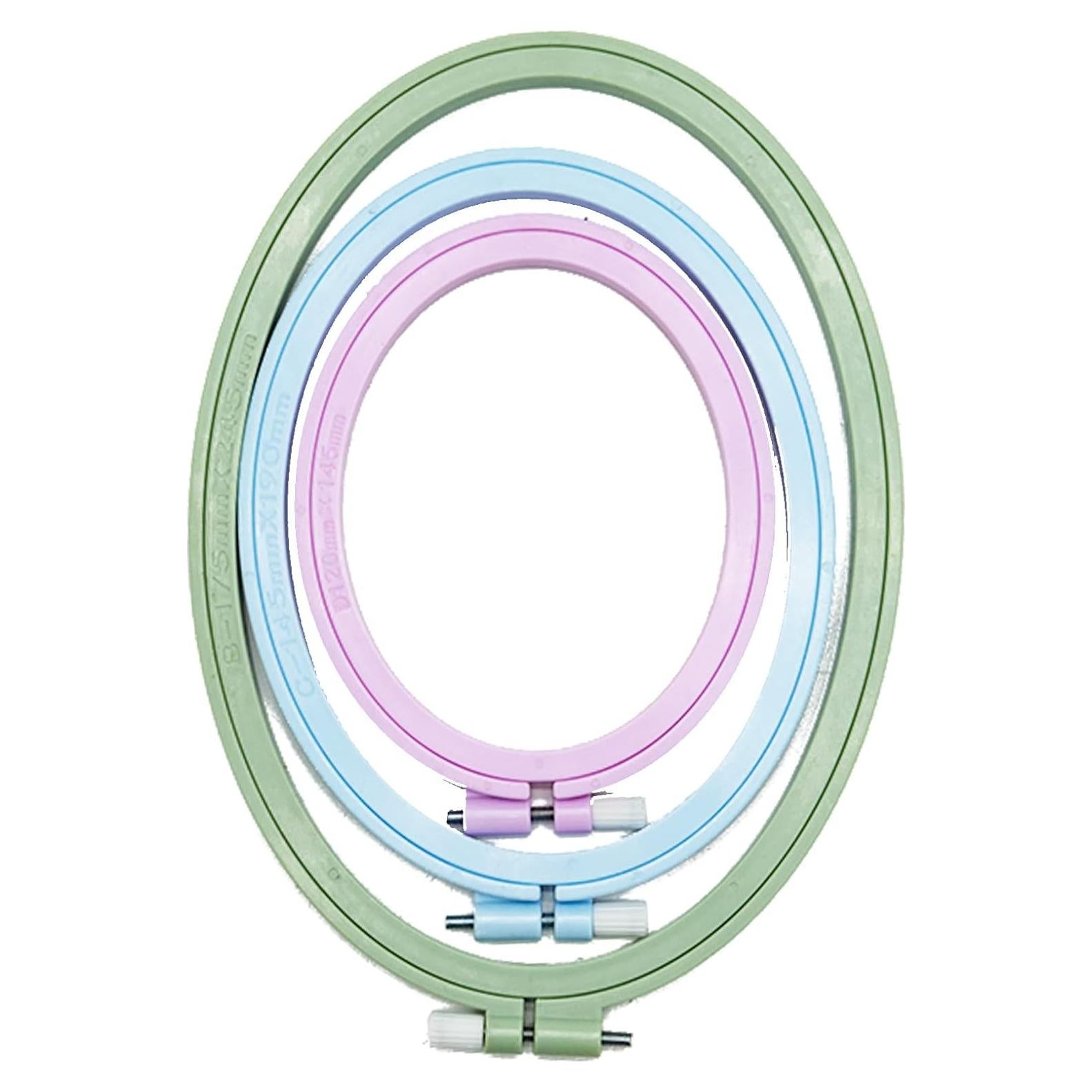 Aros de Bordado Ovalados LAMXD 3 Piezas Plástico Multicolor