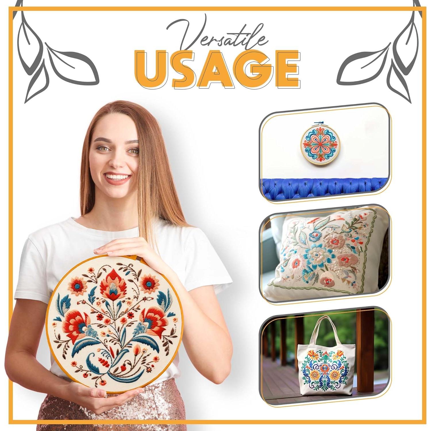 Aros de Bordado ATTERET 12.7 cm, Paquete de 3, Plástico Duradero