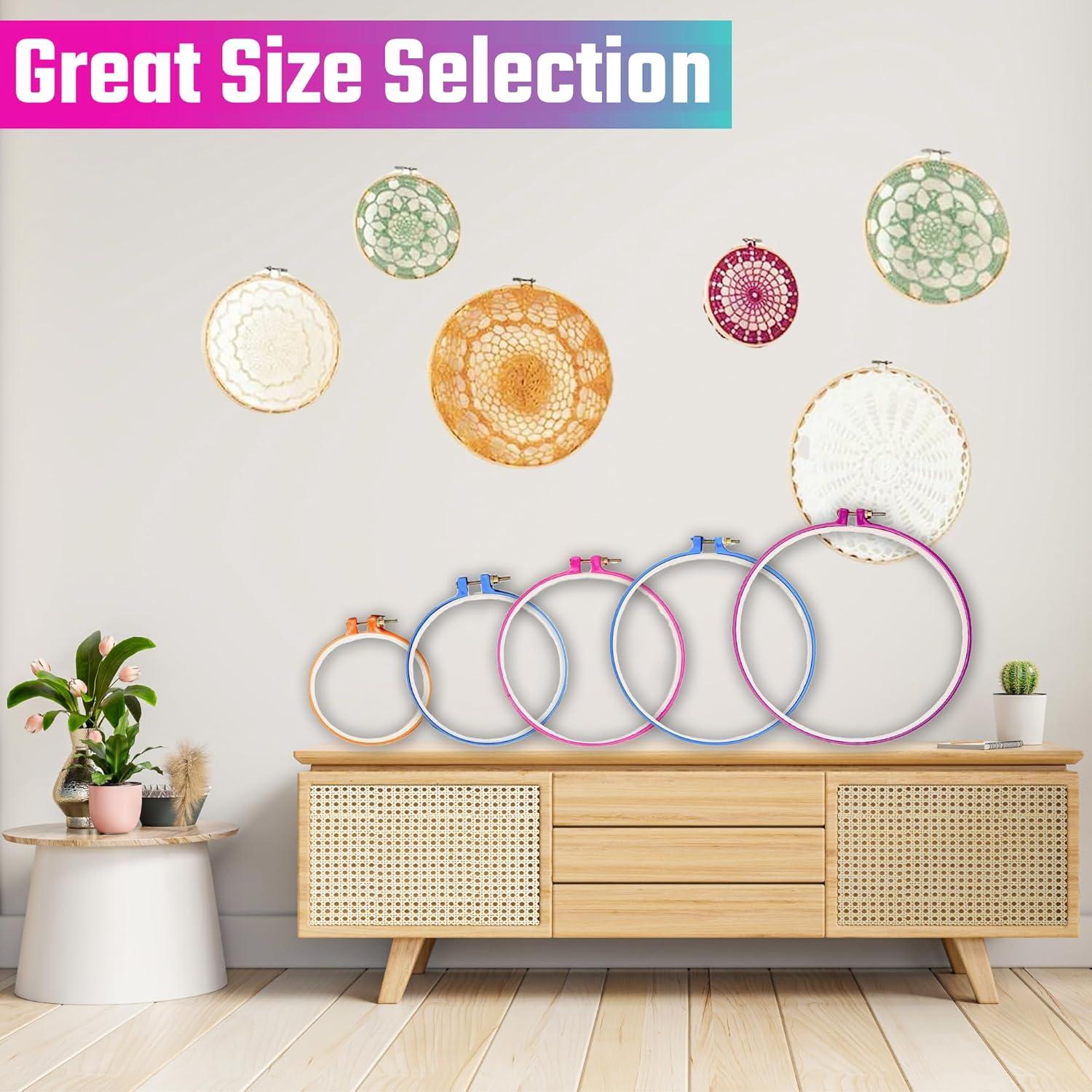 Aros de Bordado ATTERET 12.7 cm, Paquete de 3, Plástico Duradero