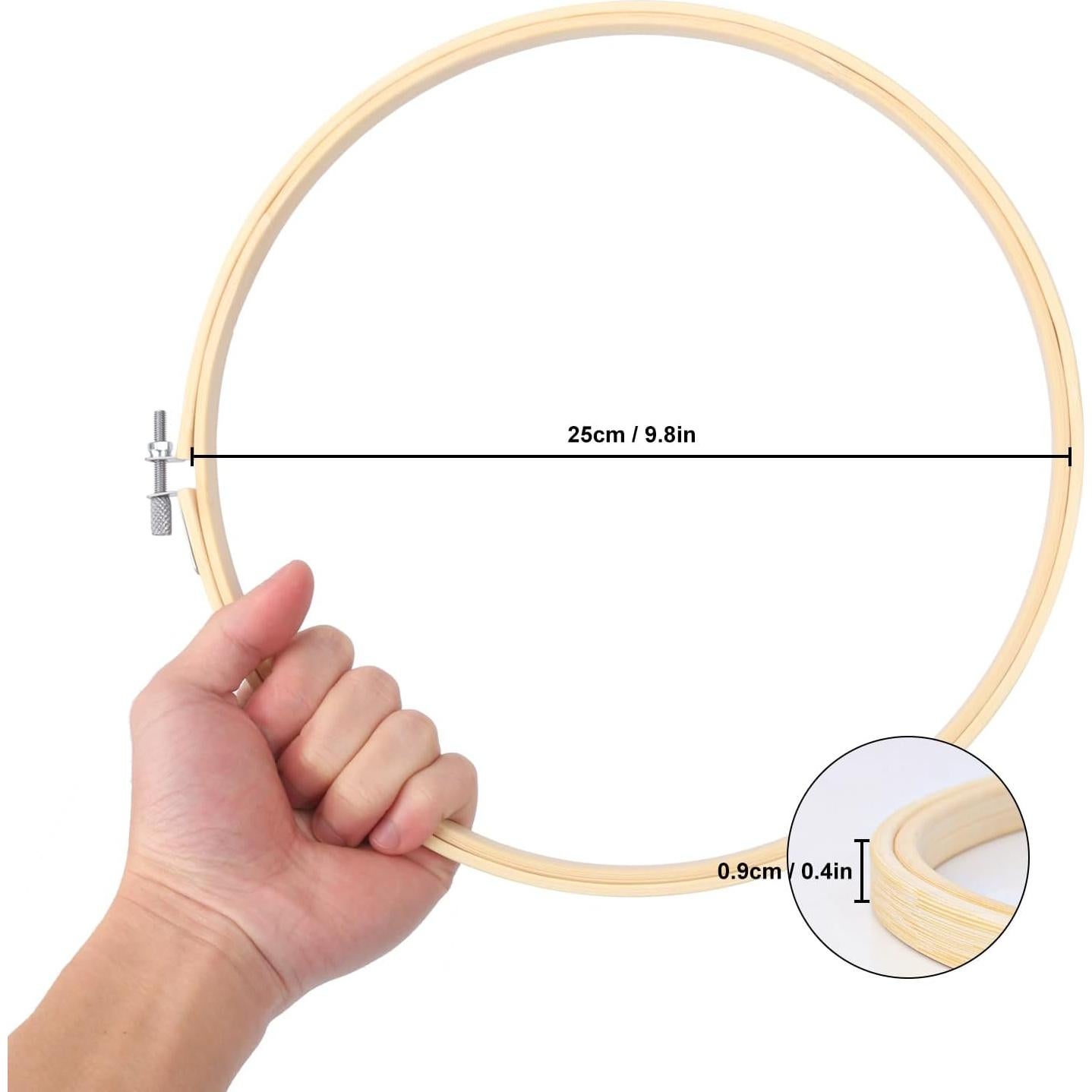 17 Aros de Bordado Ajustables IHDYPPEW 25.4 cm Bambú