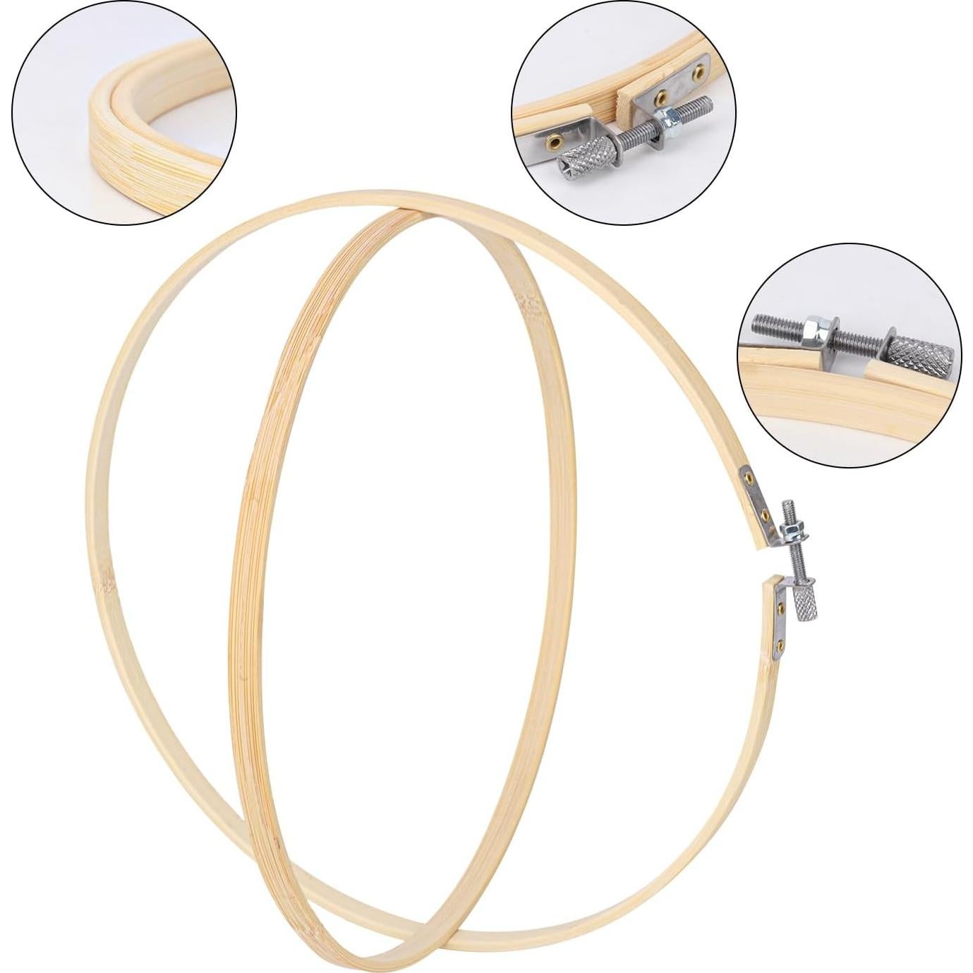 17 Aros de Bordado Ajustables IHDYPPEW 25.4 cm Bambú