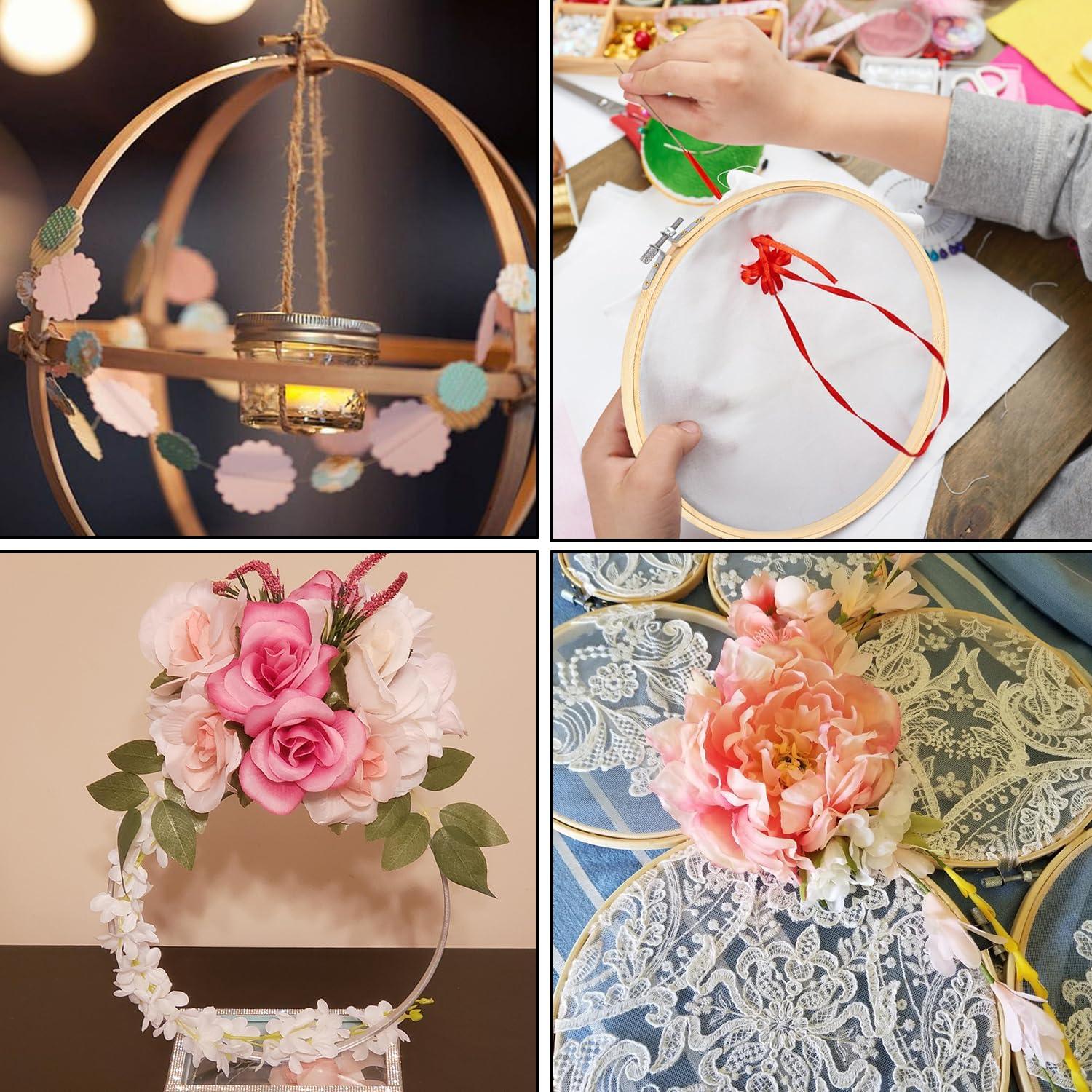 17 Aros de Bordado Ajustables IHDYPPEW 25.4 cm Bambú