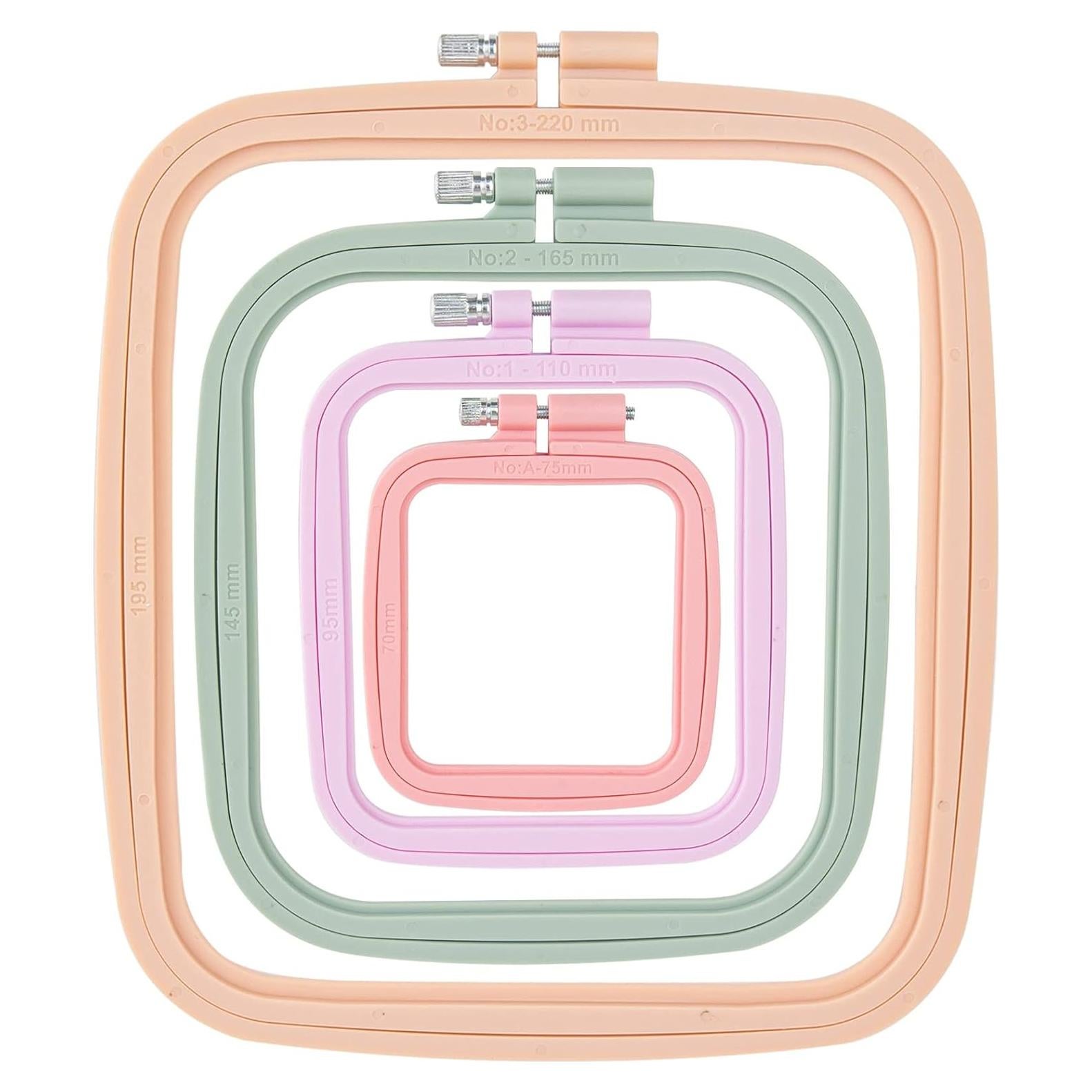 Aros de Bordado Cuadrados Framendino - Paquete de 4 Reutilizables