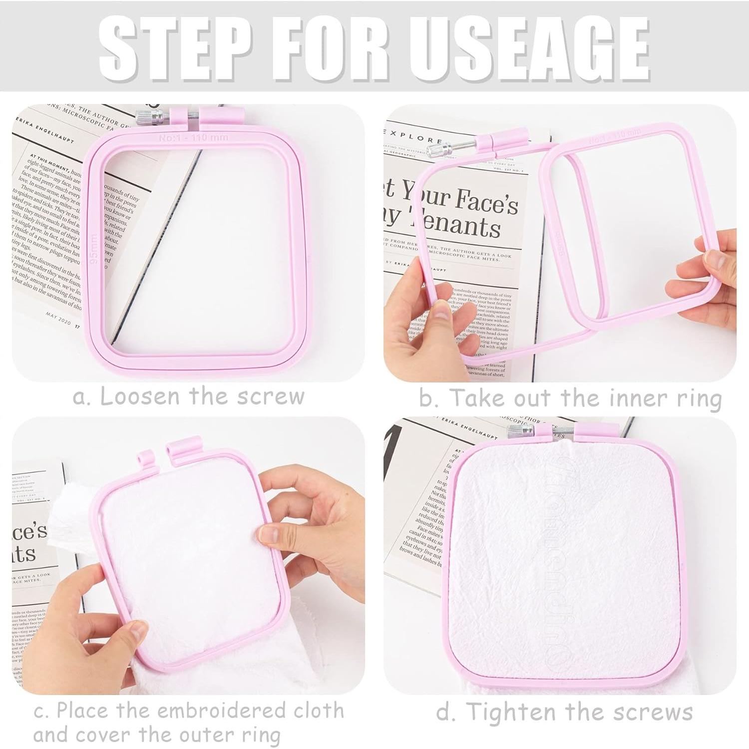 Aros de Bordado Cuadrados Framendino - Paquete de 4 Reutilizables