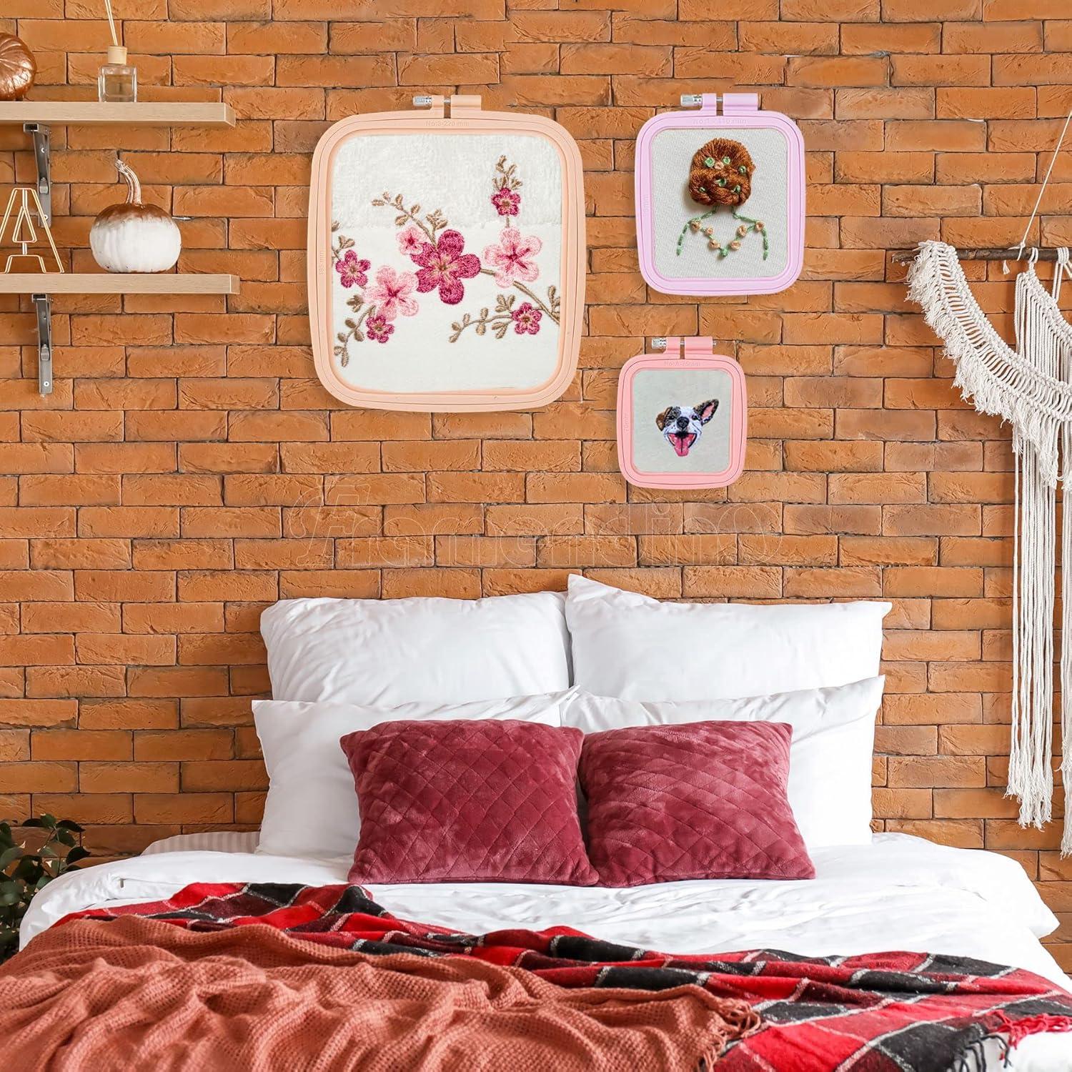 Aros de Bordado Cuadrados Framendino - Paquete de 4 Reutilizables