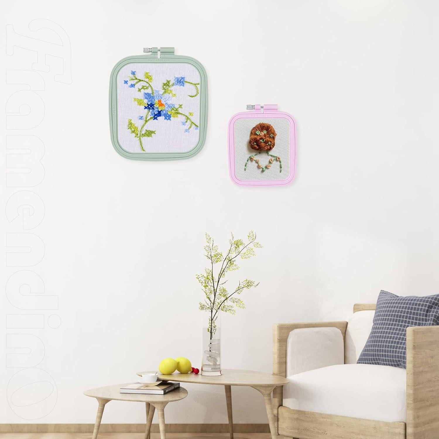 Aros de Bordado Cuadrados Framendino - Paquete de 4 Reutilizables