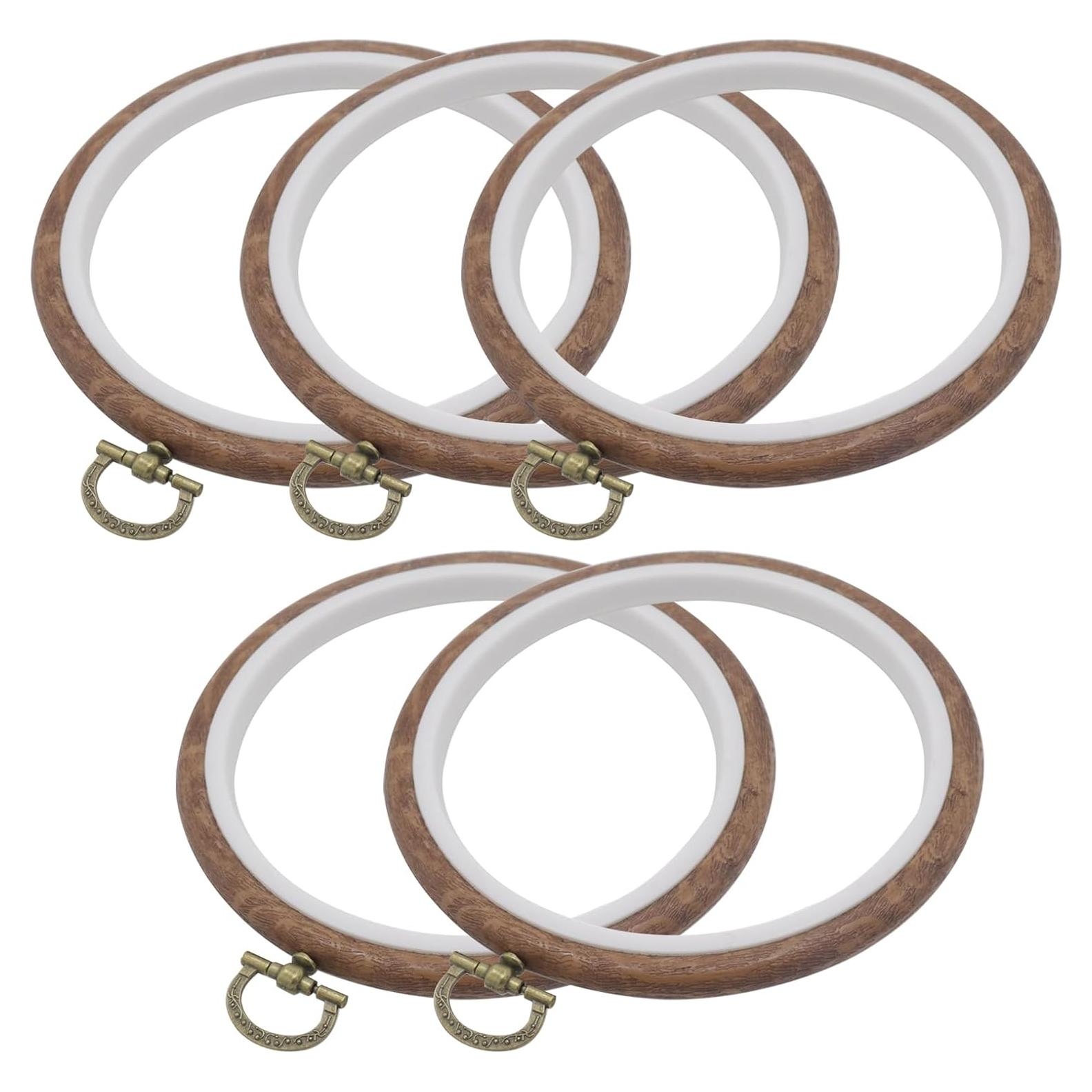 Kit de 5 Aros de Bordado Joyangy 12 cm Madera Imitada