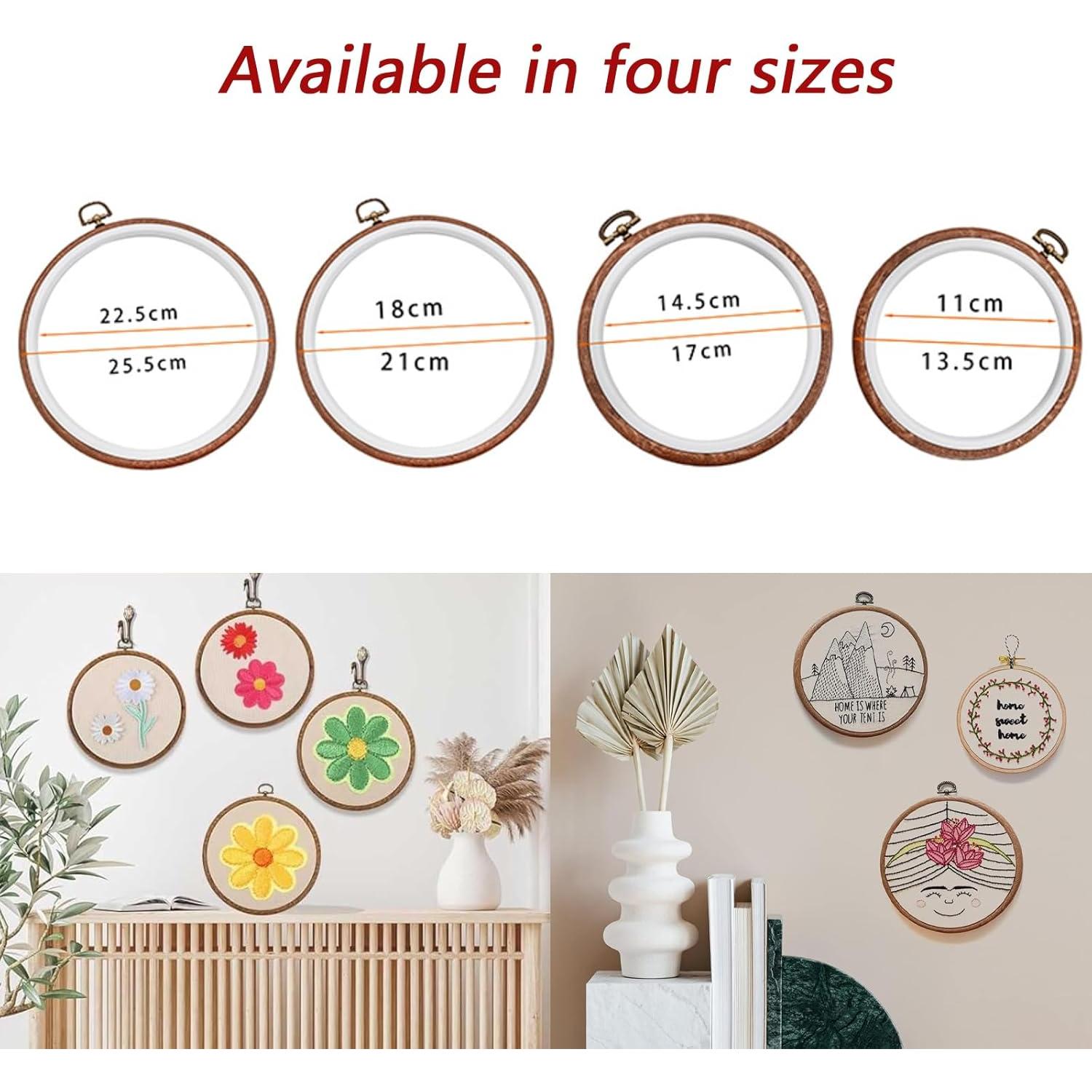 Kit de 5 Aros de Bordado Joyangy 12 cm Madera Imitada