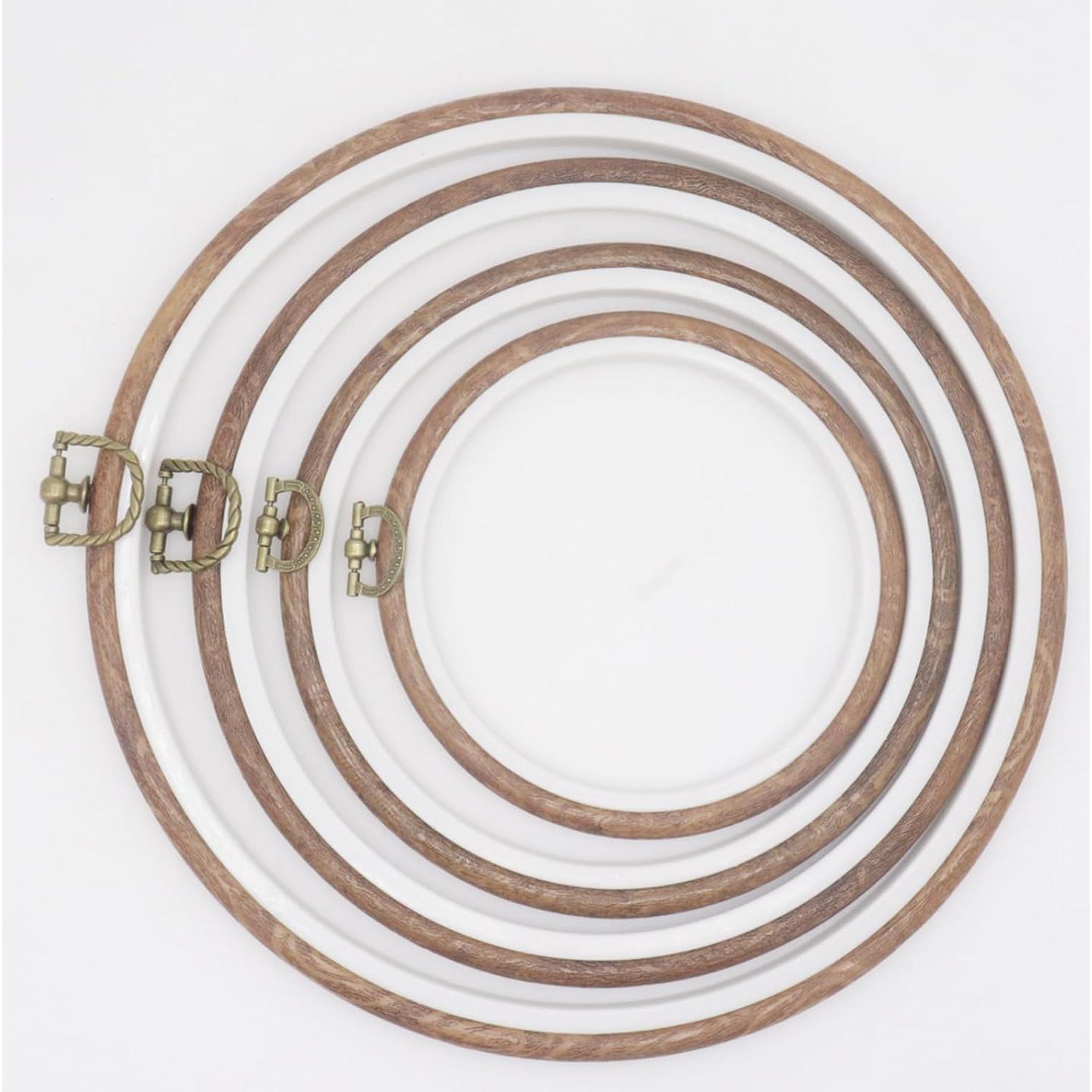 Kit de 5 Aros de Bordado Joyangy 12 cm Madera Imitada