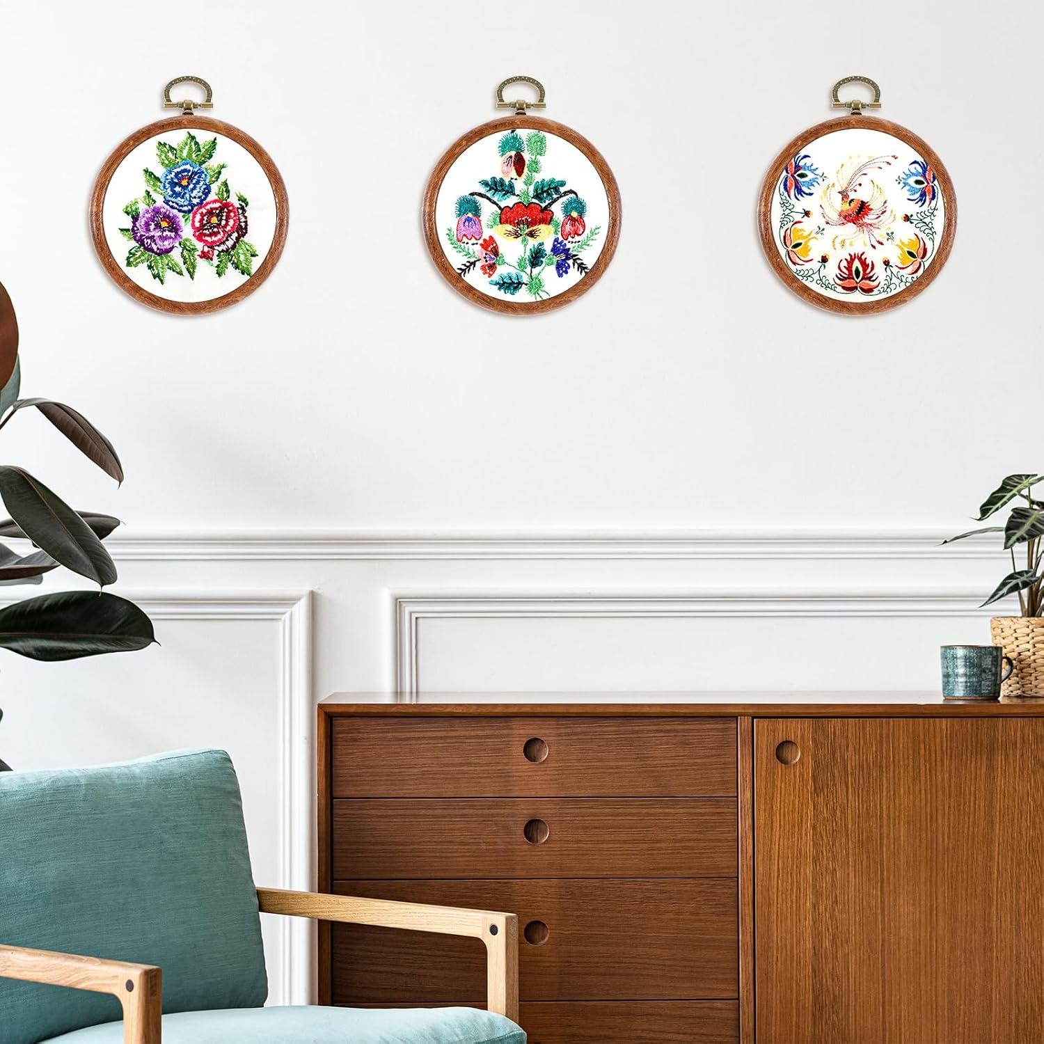 Conjunto de 15 Mini Aros de Bordado Cobee 7.6 cm Imitación Madera