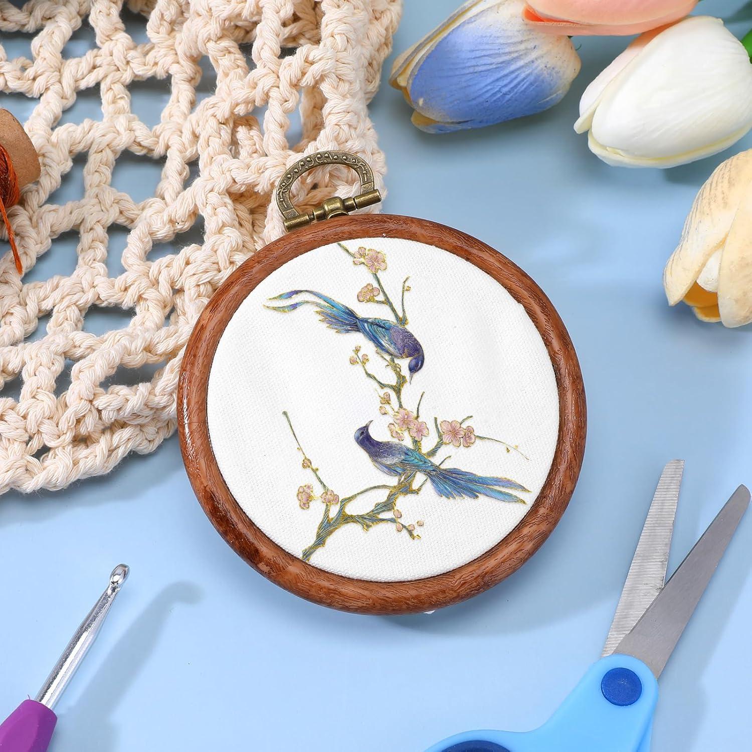 Conjunto de 15 Mini Aros de Bordado Cobee 7.6 cm Imitación Madera