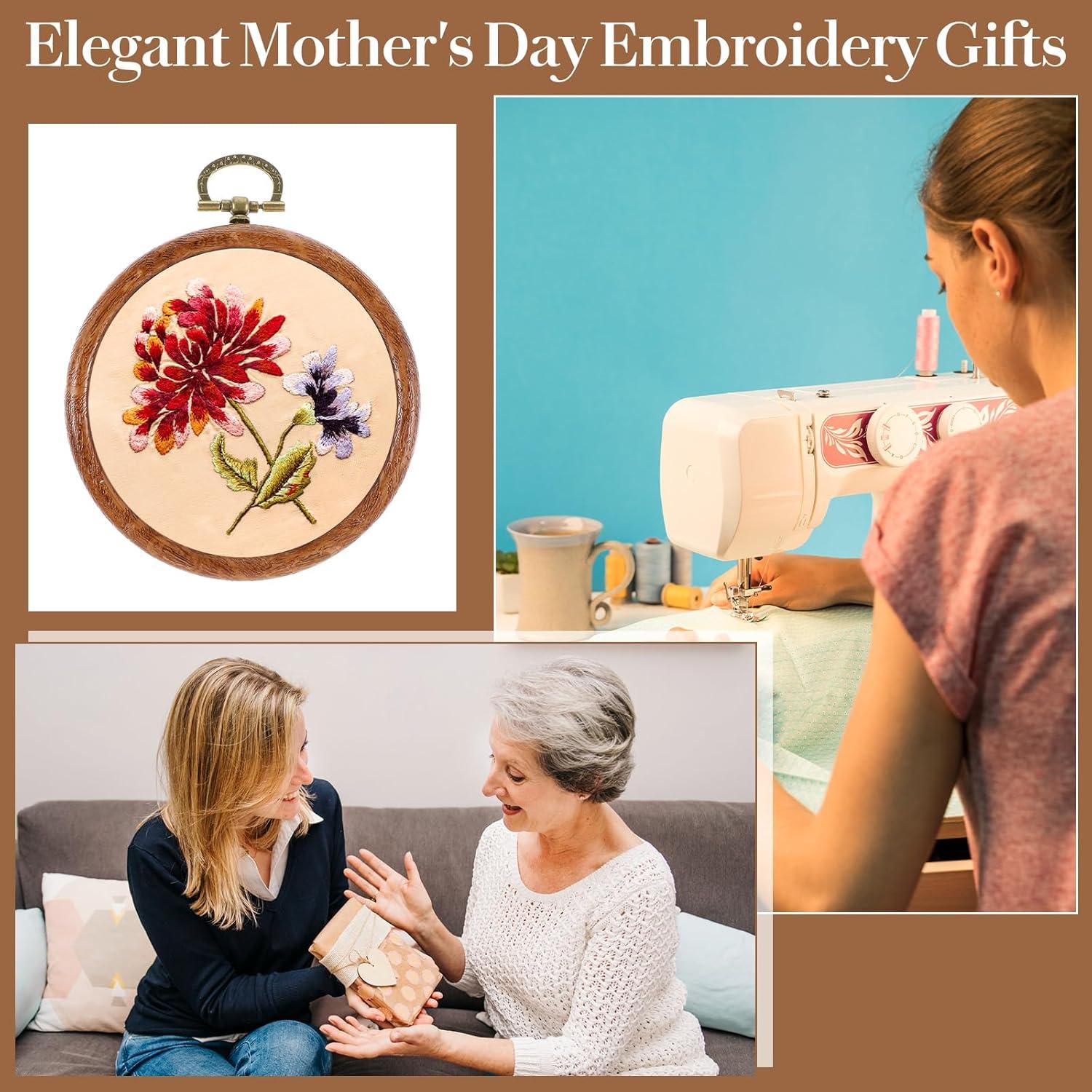 Conjunto de 15 Mini Aros de Bordado Cobee 7.6 cm Imitación Madera