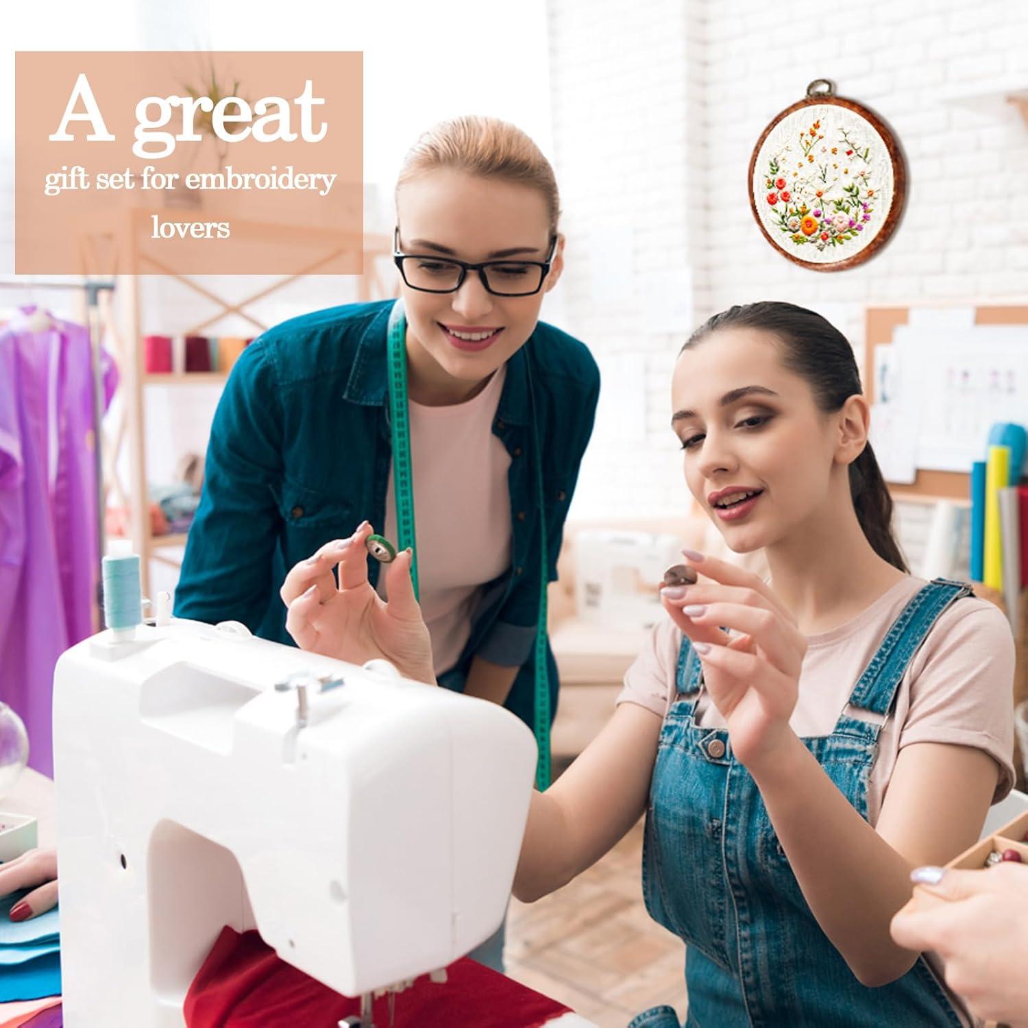 Aros de Bordado Redondos DoubleFill 9 Pcs 9-13.5 cm Madera