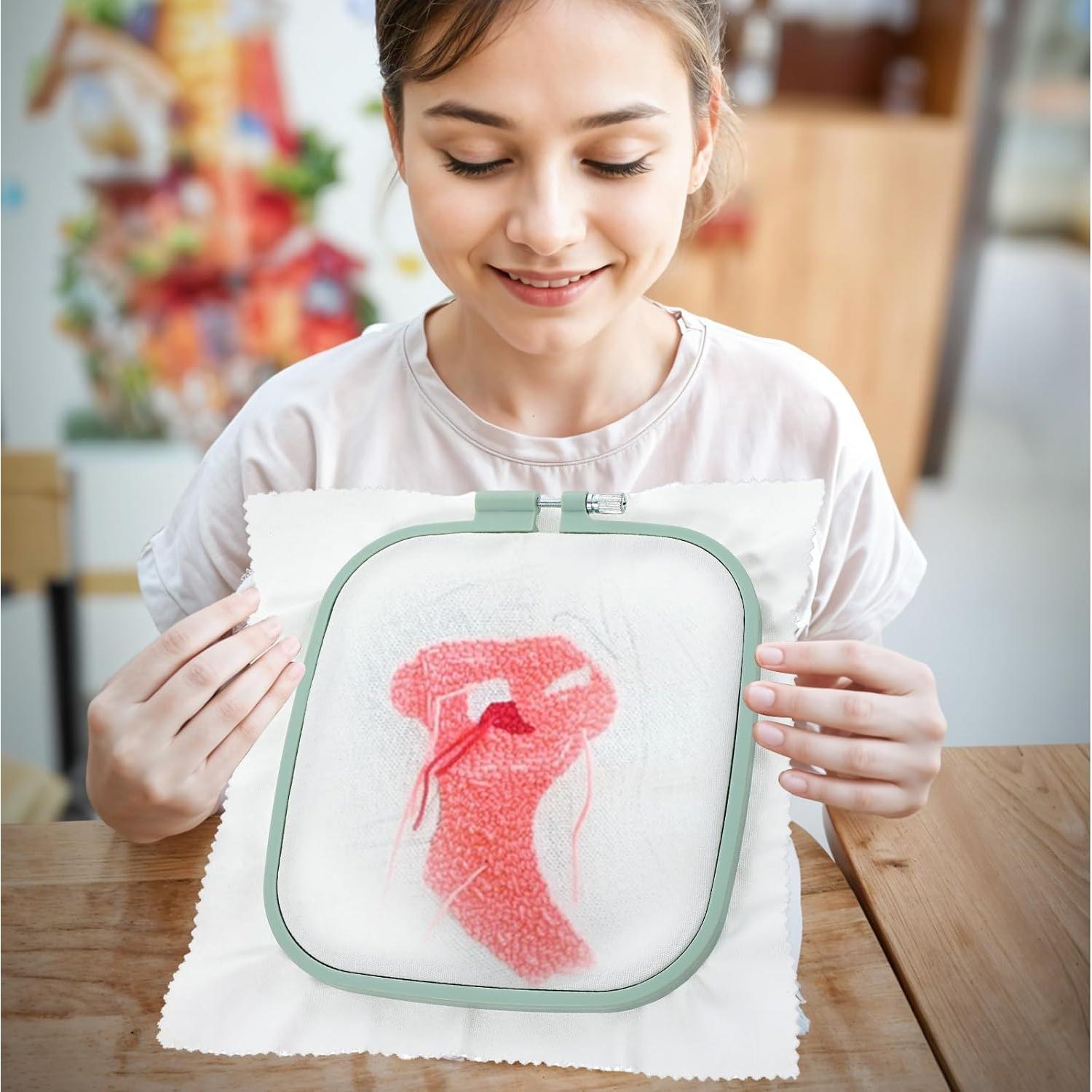 5 Aros de Bordado Cuadrados JOUTYFOR de Plástico ABS