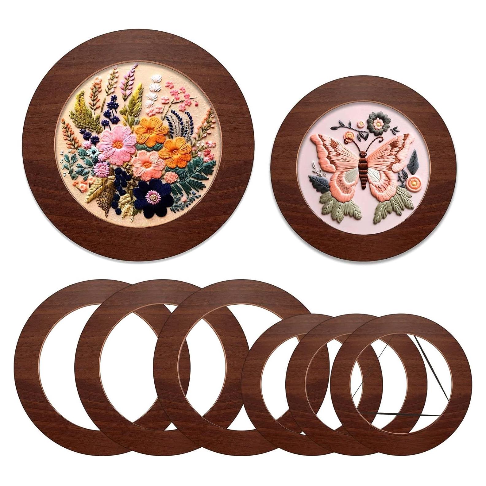 Set de 6 Marcos de Bordado de Madera Wenqik 15-25 cm