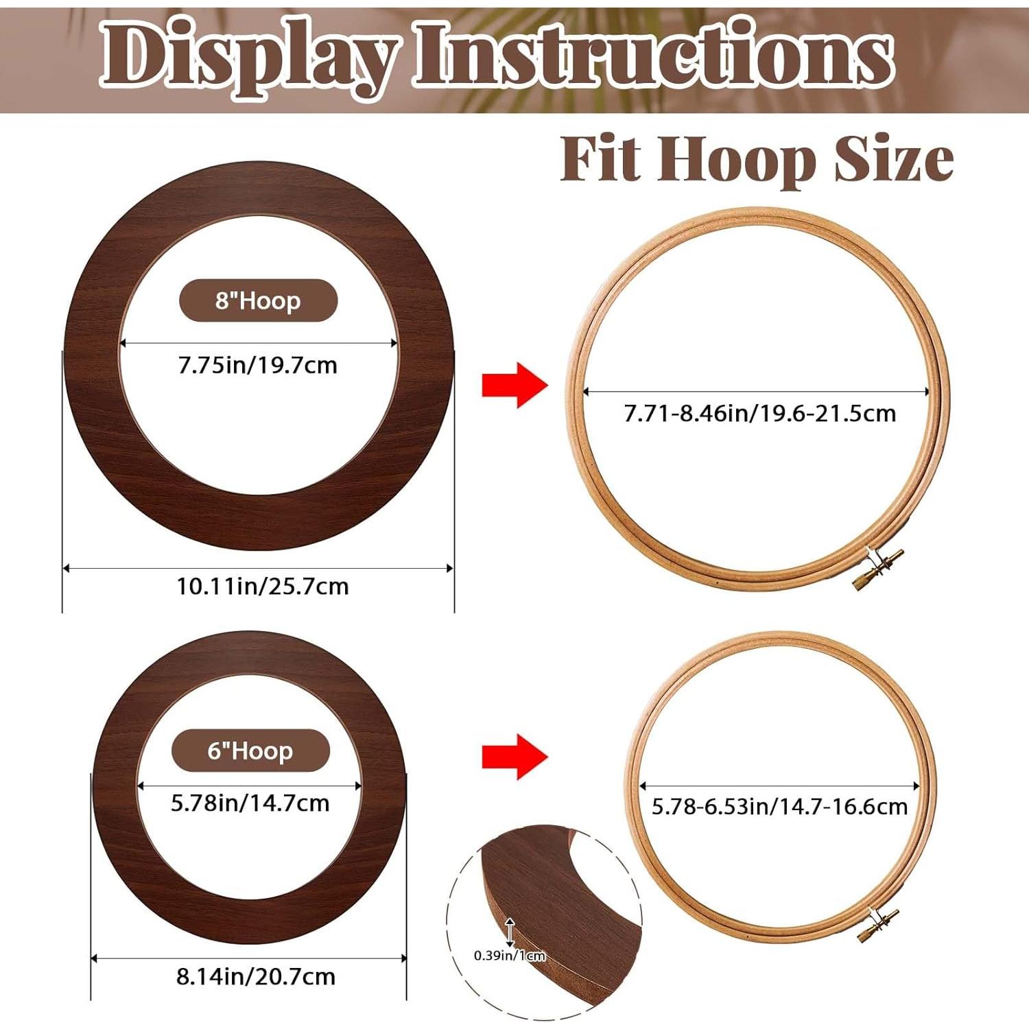 Set de 6 Marcos de Bordado de Madera Wenqik 15-25 cm