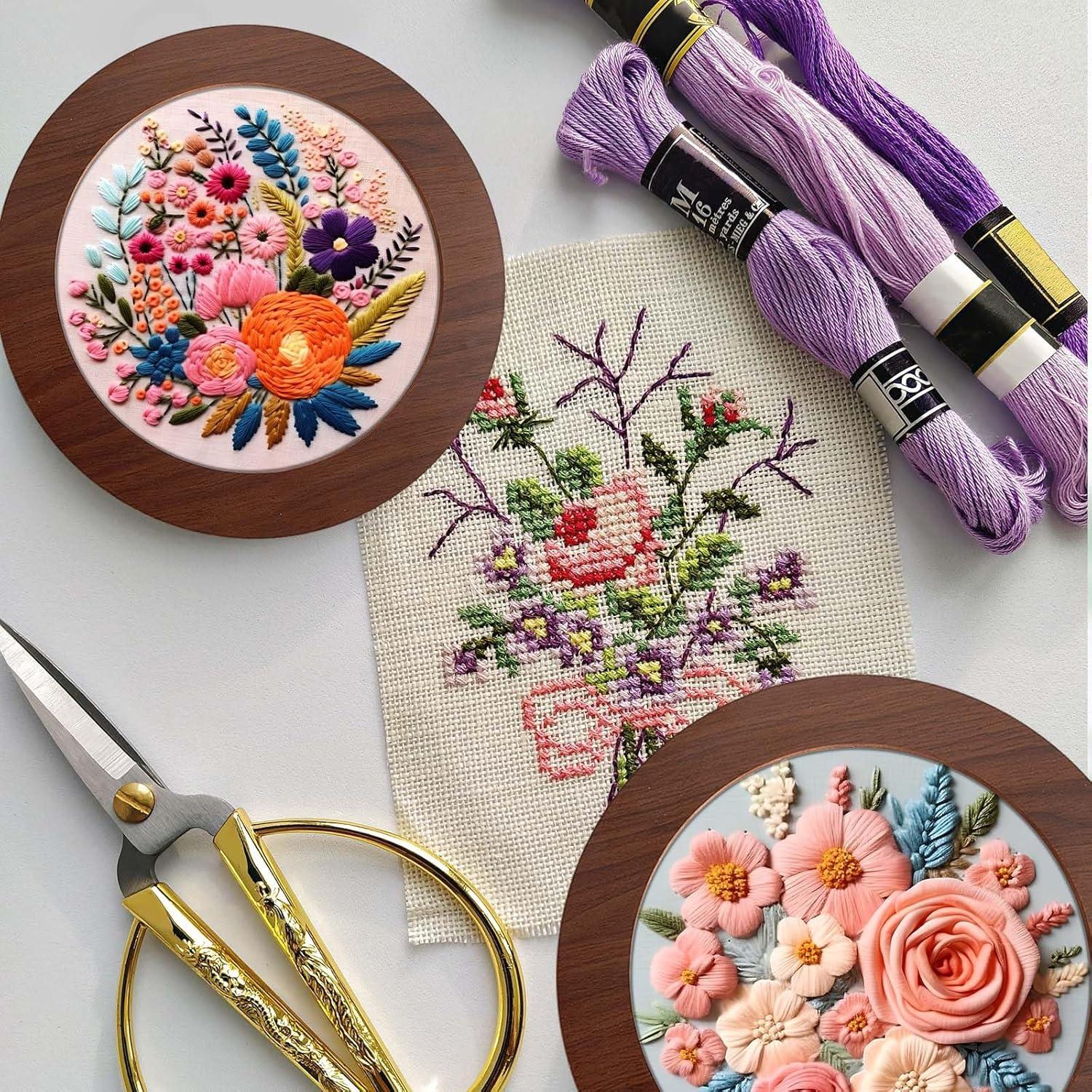 Set de 6 Marcos de Bordado de Madera Wenqik 15-25 cm