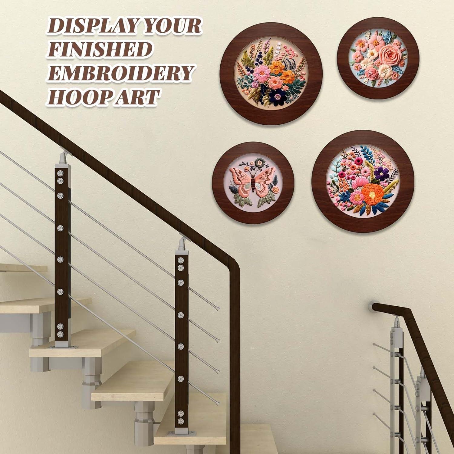 Set de 6 Marcos de Bordado de Madera Wenqik 15-25 cm