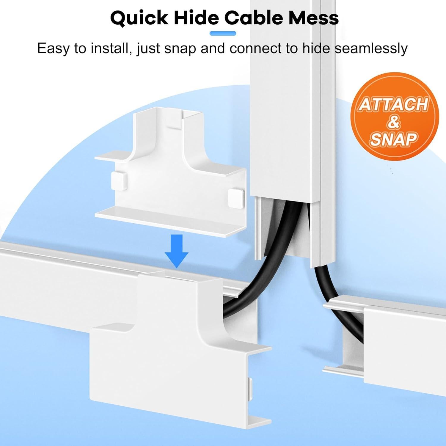 Kit de ocultación de cables ZhiYo 8 piezas 40cm blanco
